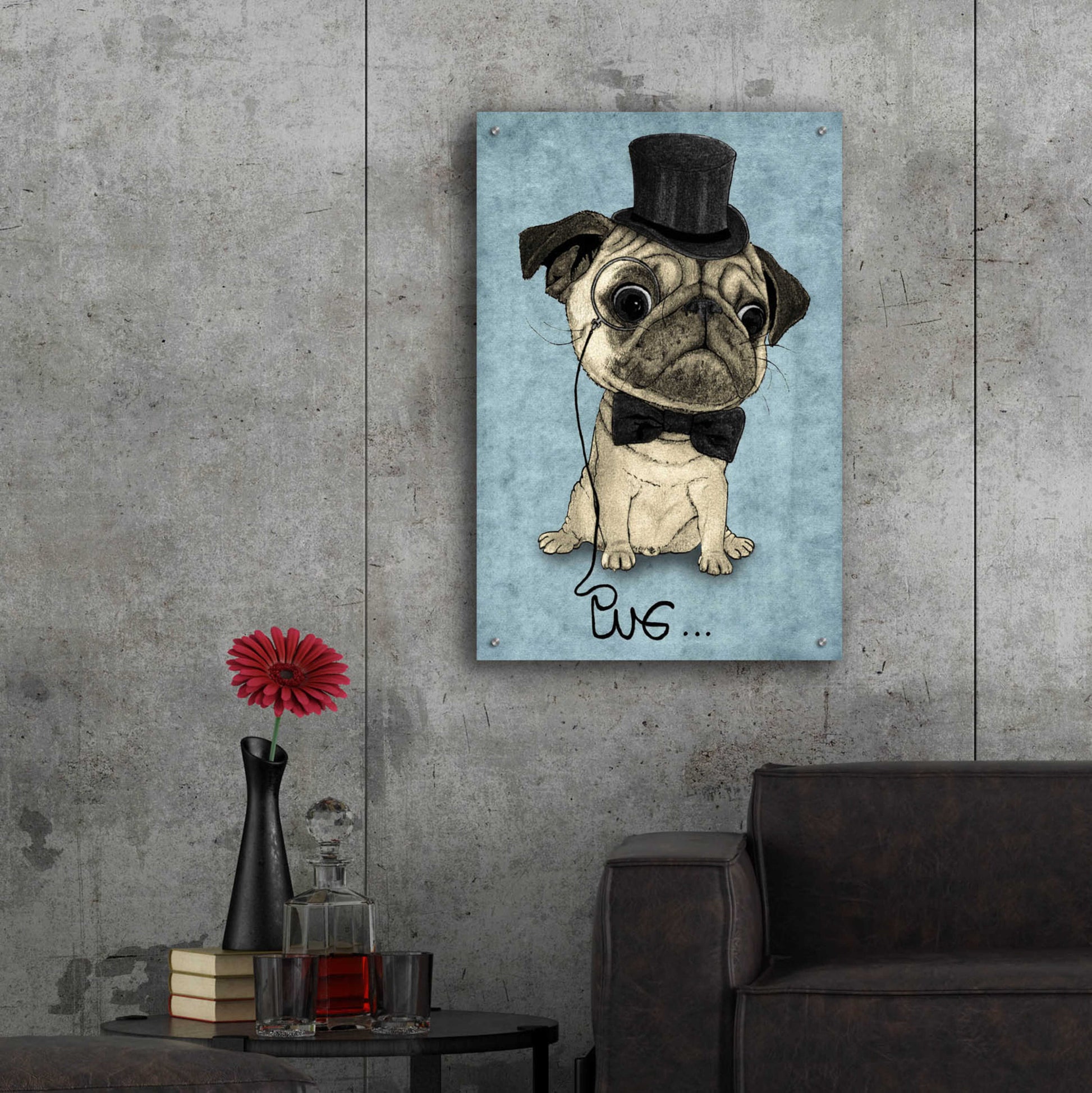 Epic Art 'Gentle Pug' by Barruf Acrylic Glass Wall Art,24x36