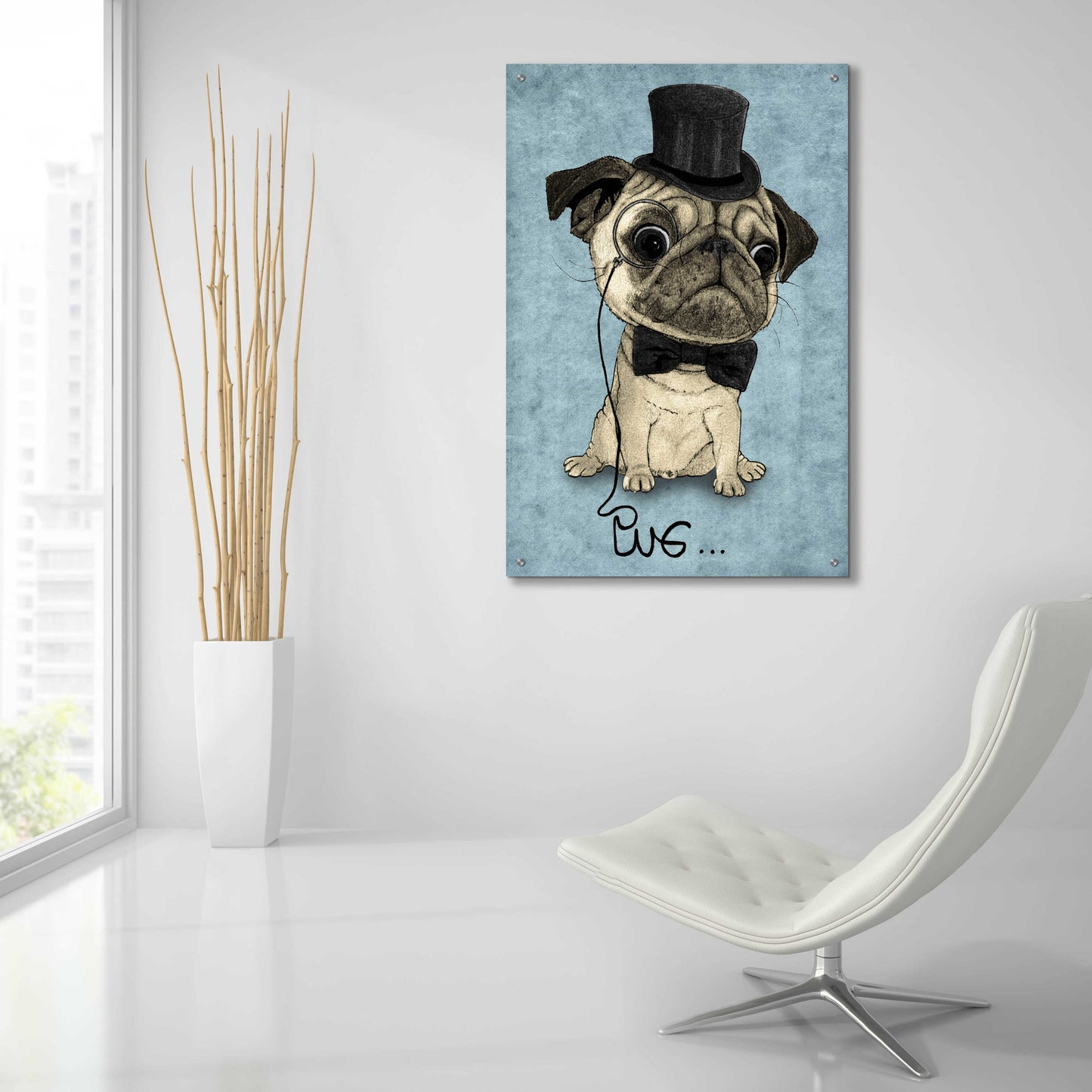 Epic Art 'Gentle Pug' by Barruf Acrylic Glass Wall Art,24x36