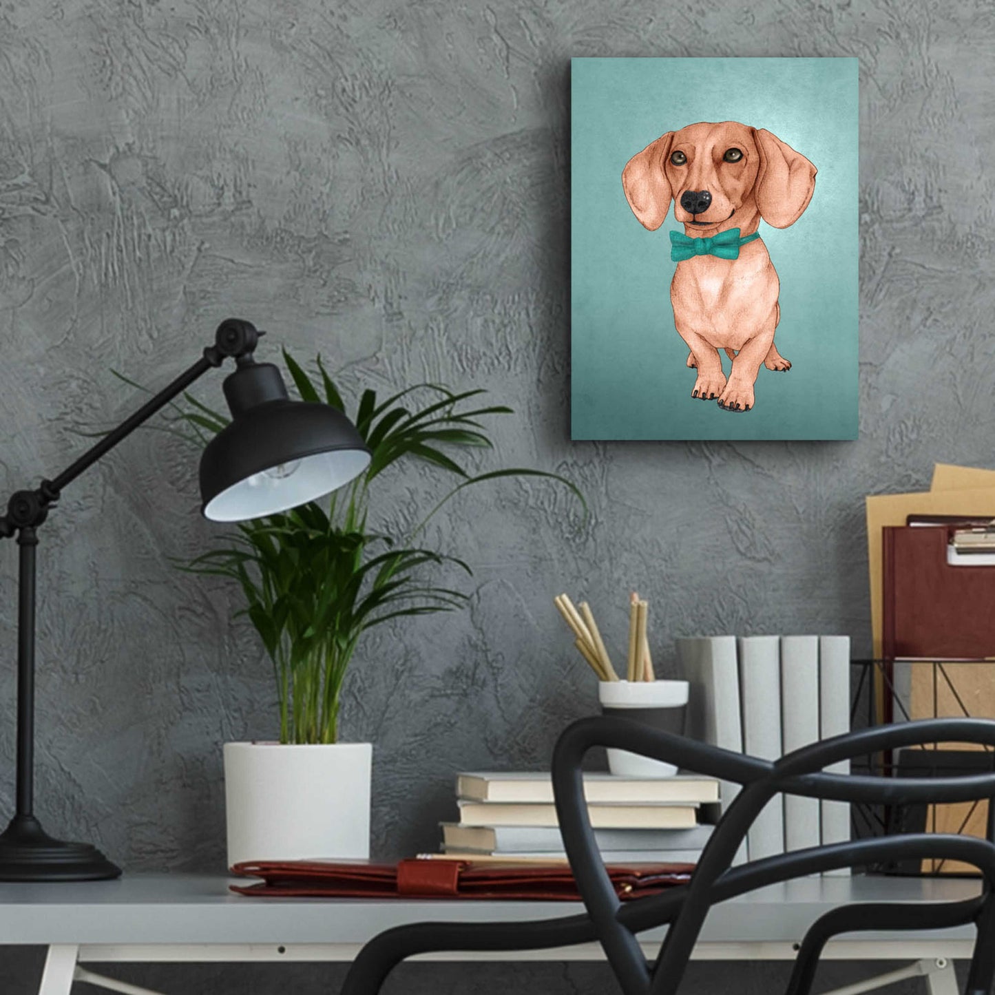 Epic Art 'The Wiener Dog' by Barruf Acrylic Glass Wall Art,12x16