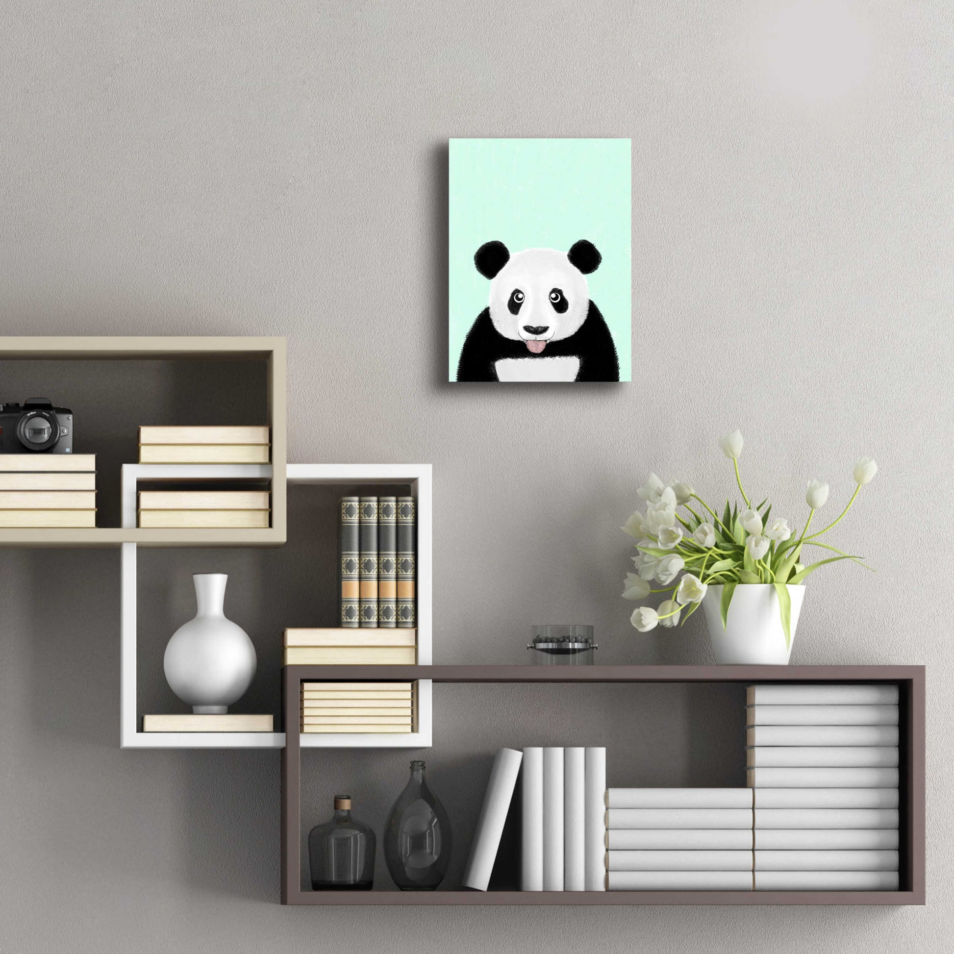 Epic Art 'Cute Panda' by Barruf Acrylic Glass Wall Art,12x16