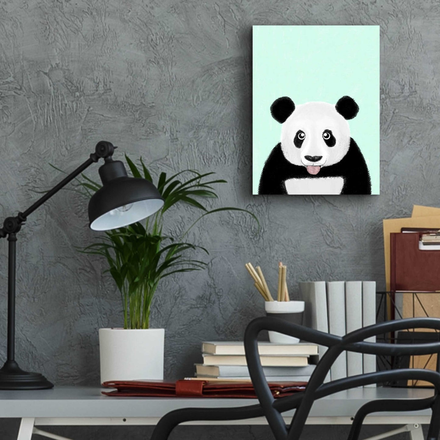 Epic Art 'Cute Panda' by Barruf Acrylic Glass Wall Art,12x16