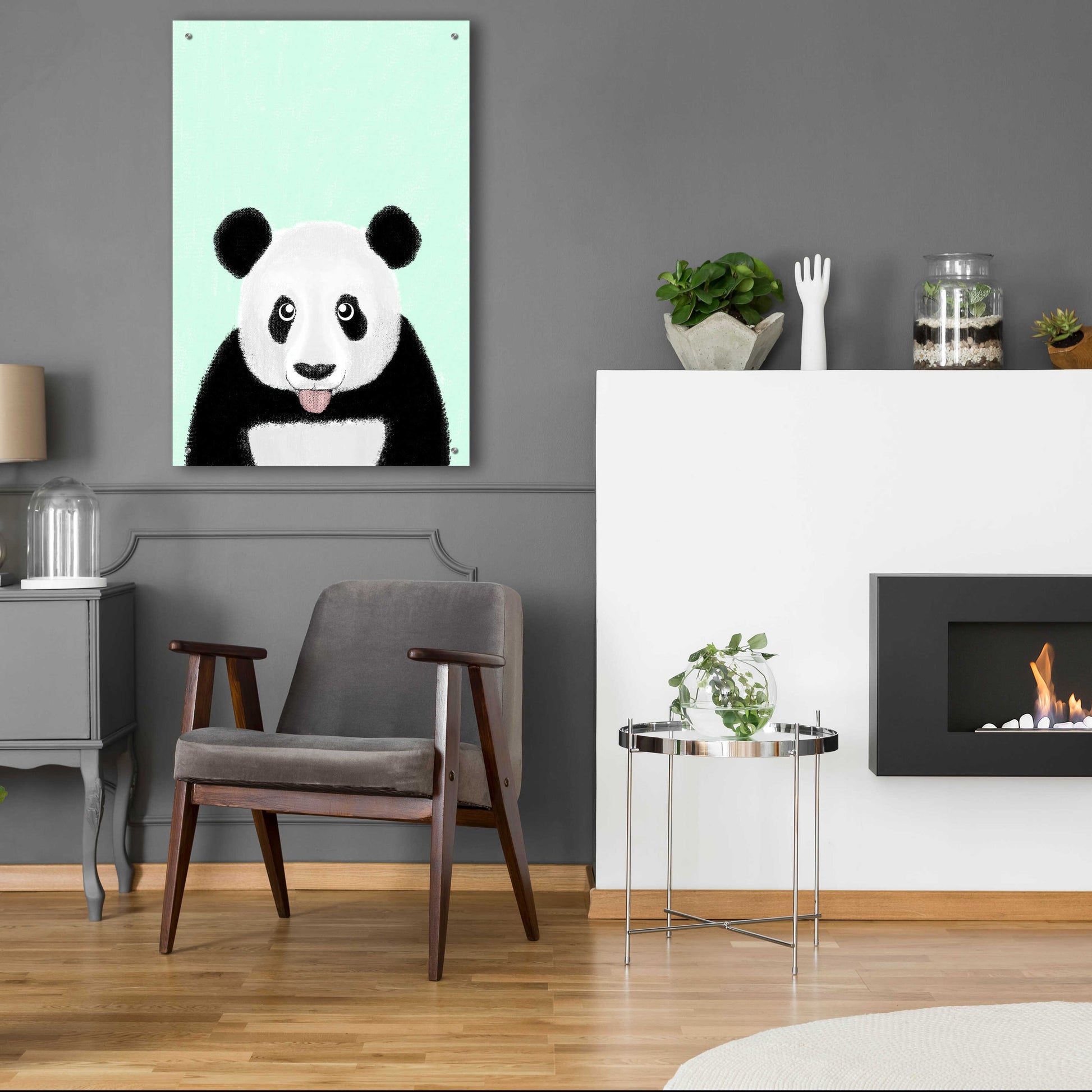 Epic Art 'Cute Panda' by Barruf Acrylic Glass Wall Art,24x36