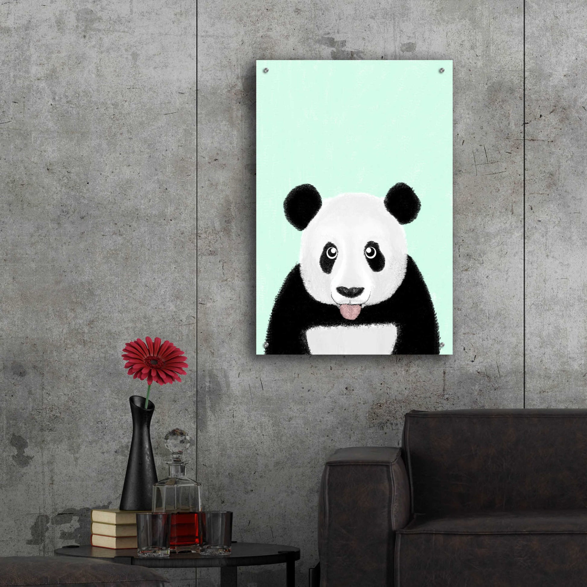 Epic Art 'Cute Panda' by Barruf Acrylic Glass Wall Art,24x36