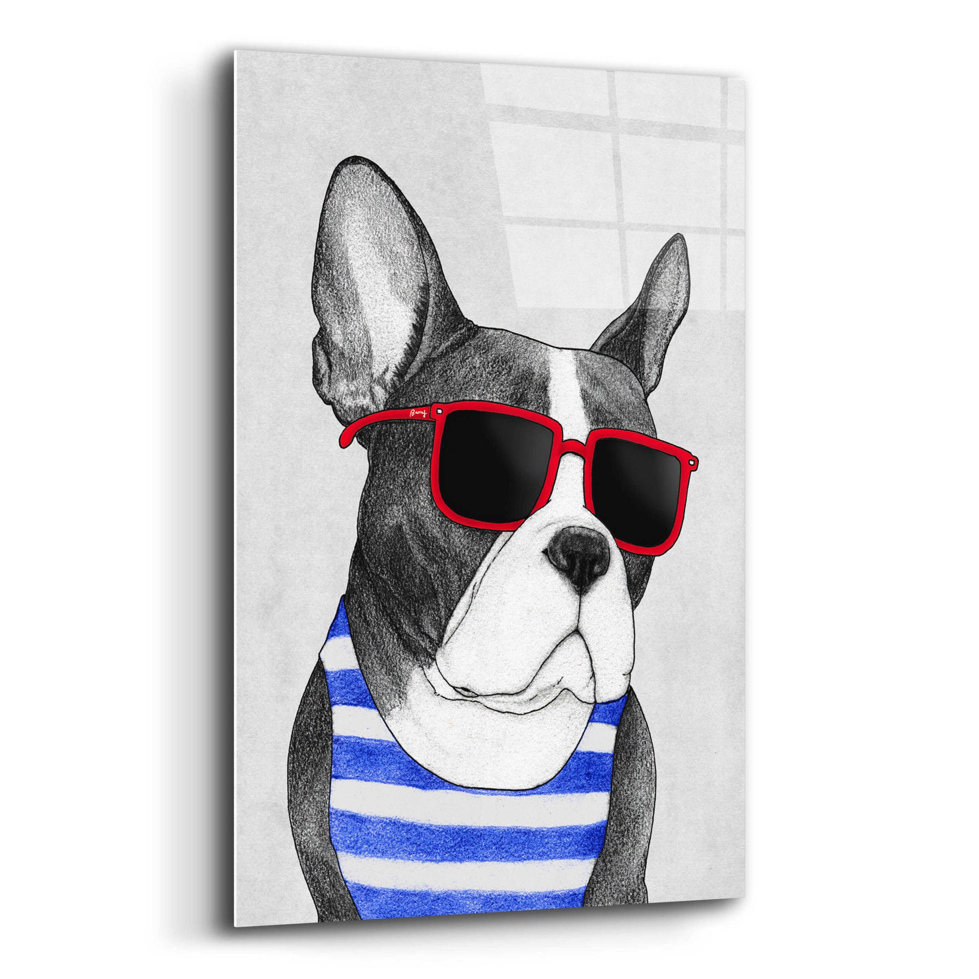 Epic Art 'Frenchie Summer Style' by Barruf Acrylic Glass Wall Art,12x16