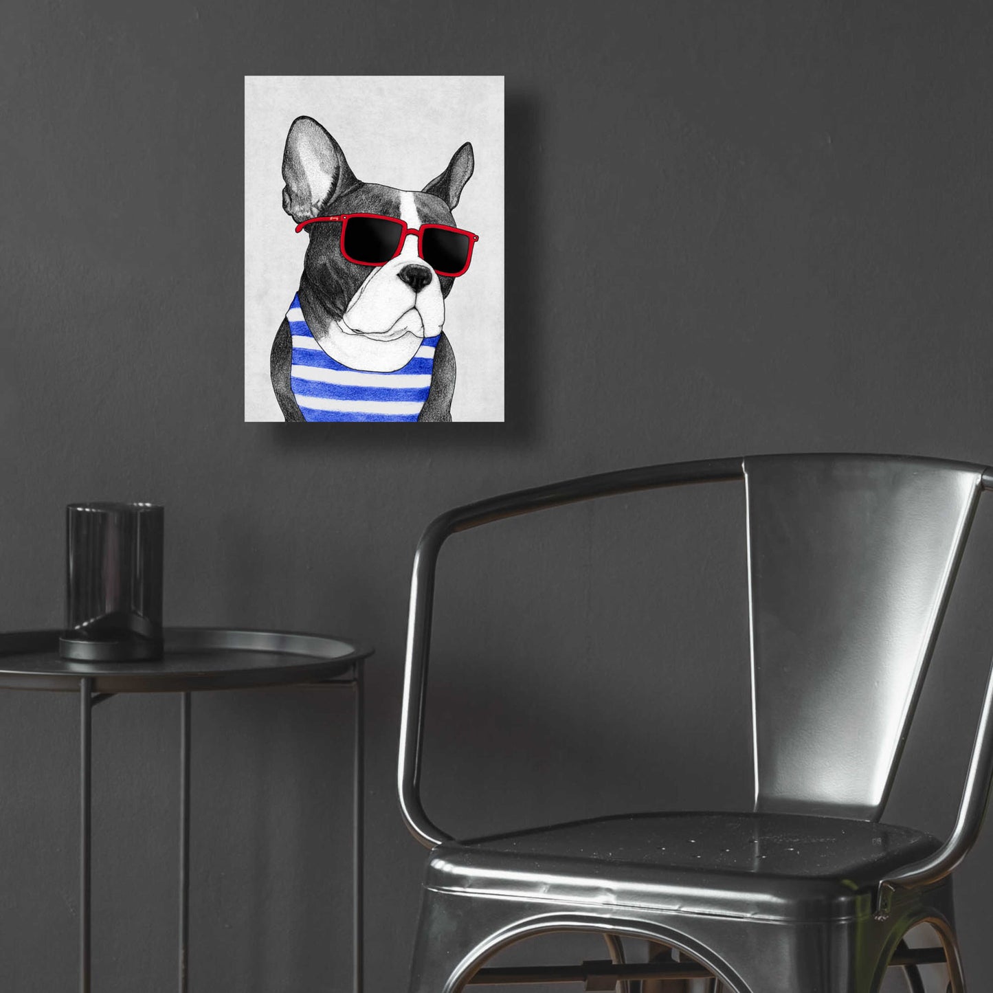 Epic Art 'Frenchie Summer Style' by Barruf Acrylic Glass Wall Art,12x16