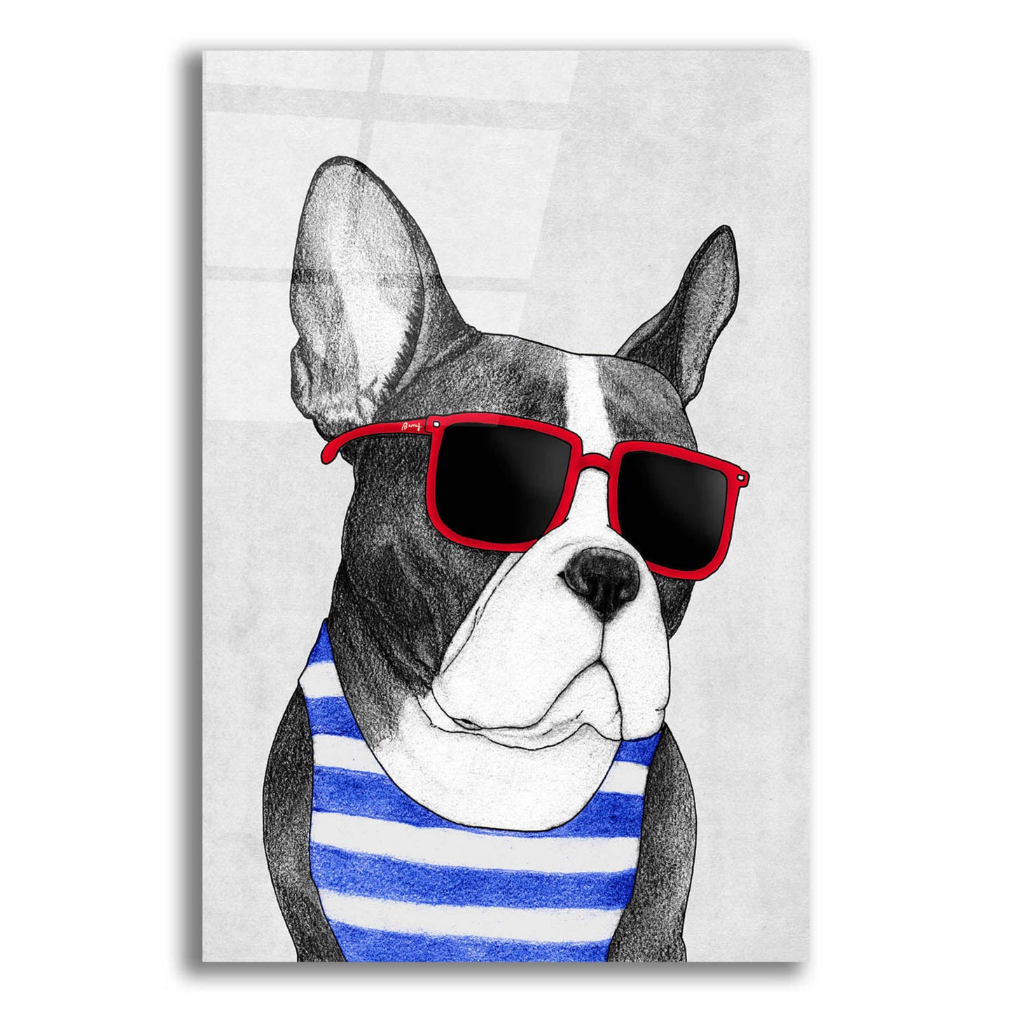 Epic Art 'Frenchie Summer Style' by Barruf Acrylic Glass Wall Art,12x16