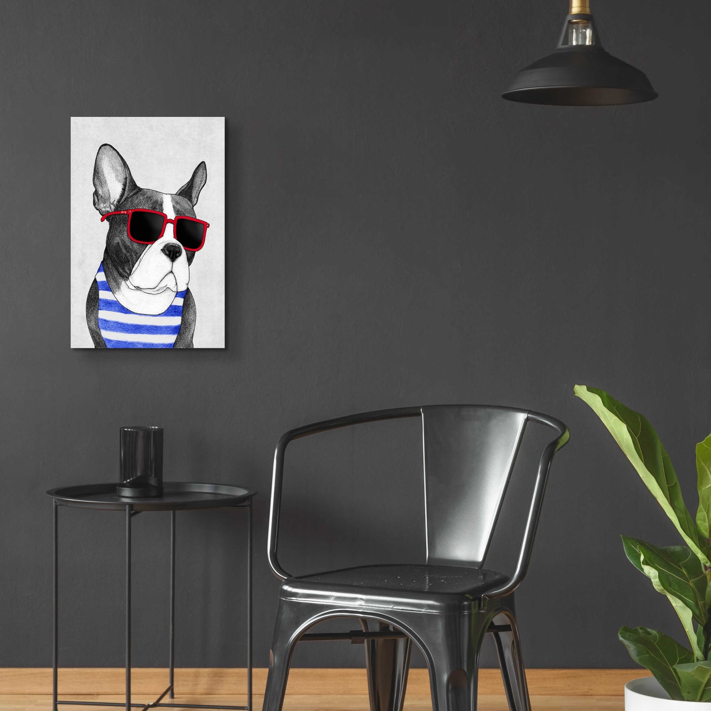 Epic Art 'Frenchie Summer Style' by Barruf Acrylic Glass Wall Art,16x24