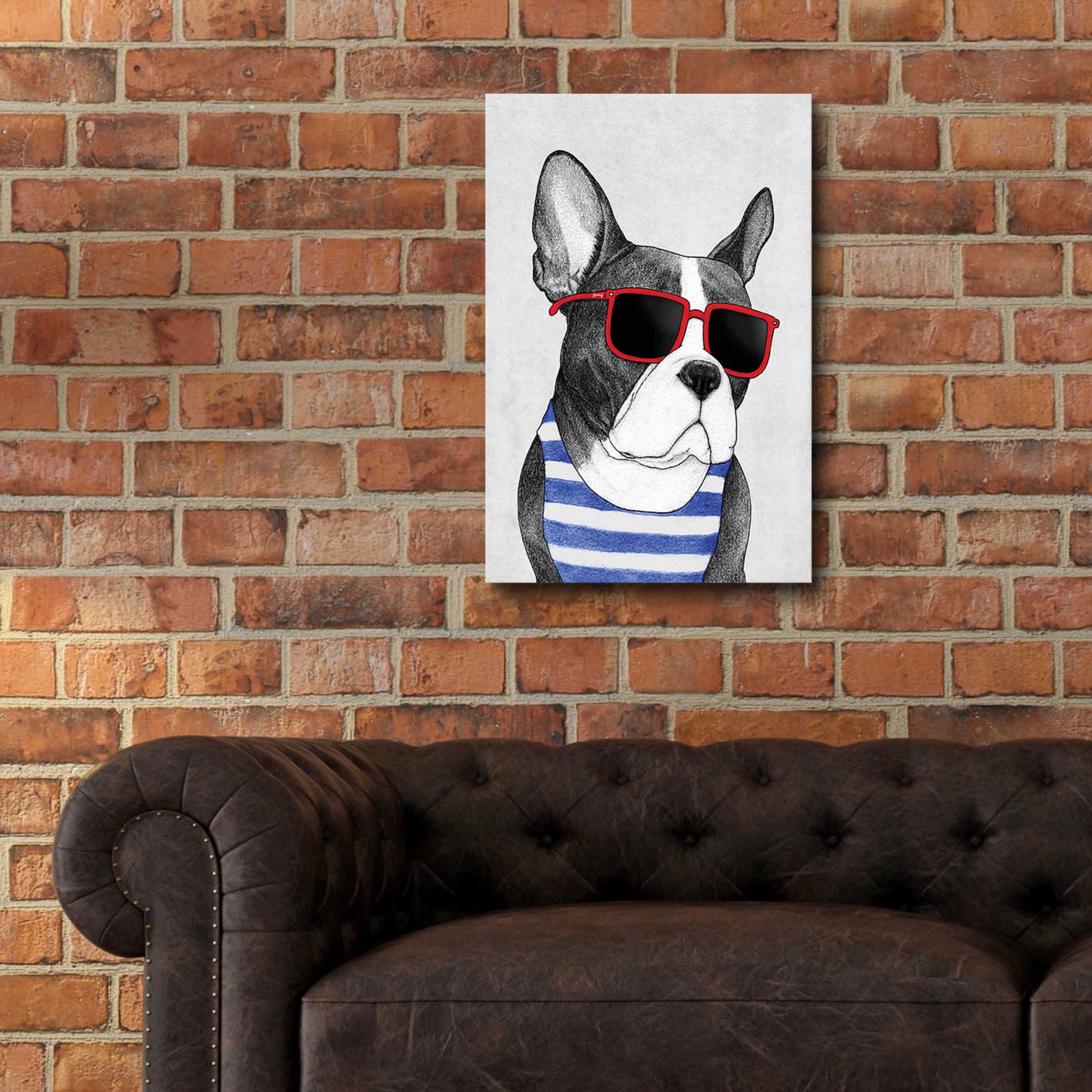 Epic Art 'Frenchie Summer Style' by Barruf Acrylic Glass Wall Art,16x24