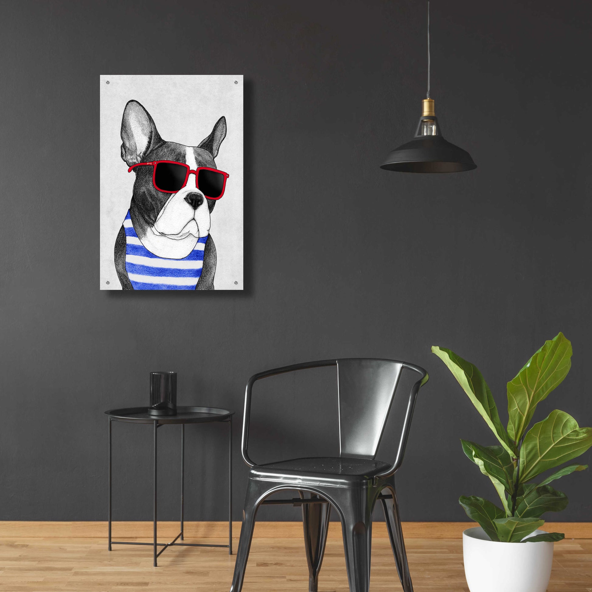 Epic Art 'Frenchie Summer Style' by Barruf Acrylic Glass Wall Art,24x36