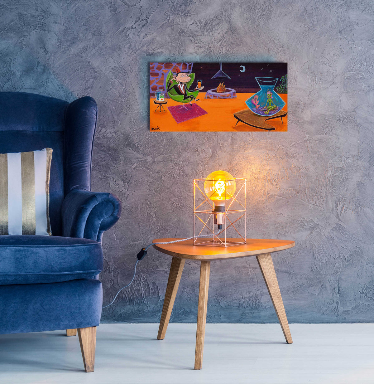 Epic Art 'Sea Monkey' by Beatnik Acrylic Glass Wall Art,24x12