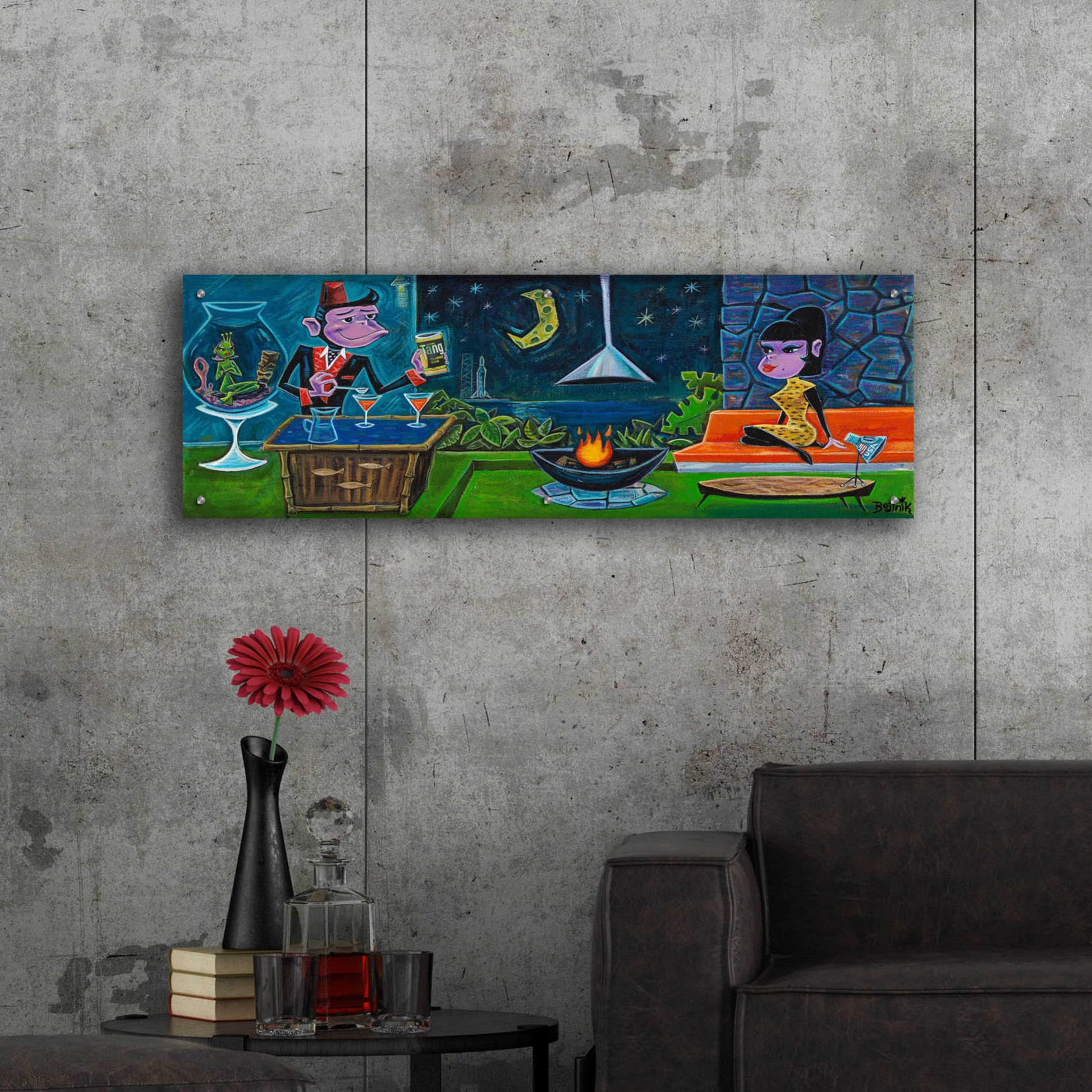 Epic Art 'Tang Time' by Beatnik Acrylic Glass Wall Art,48x16