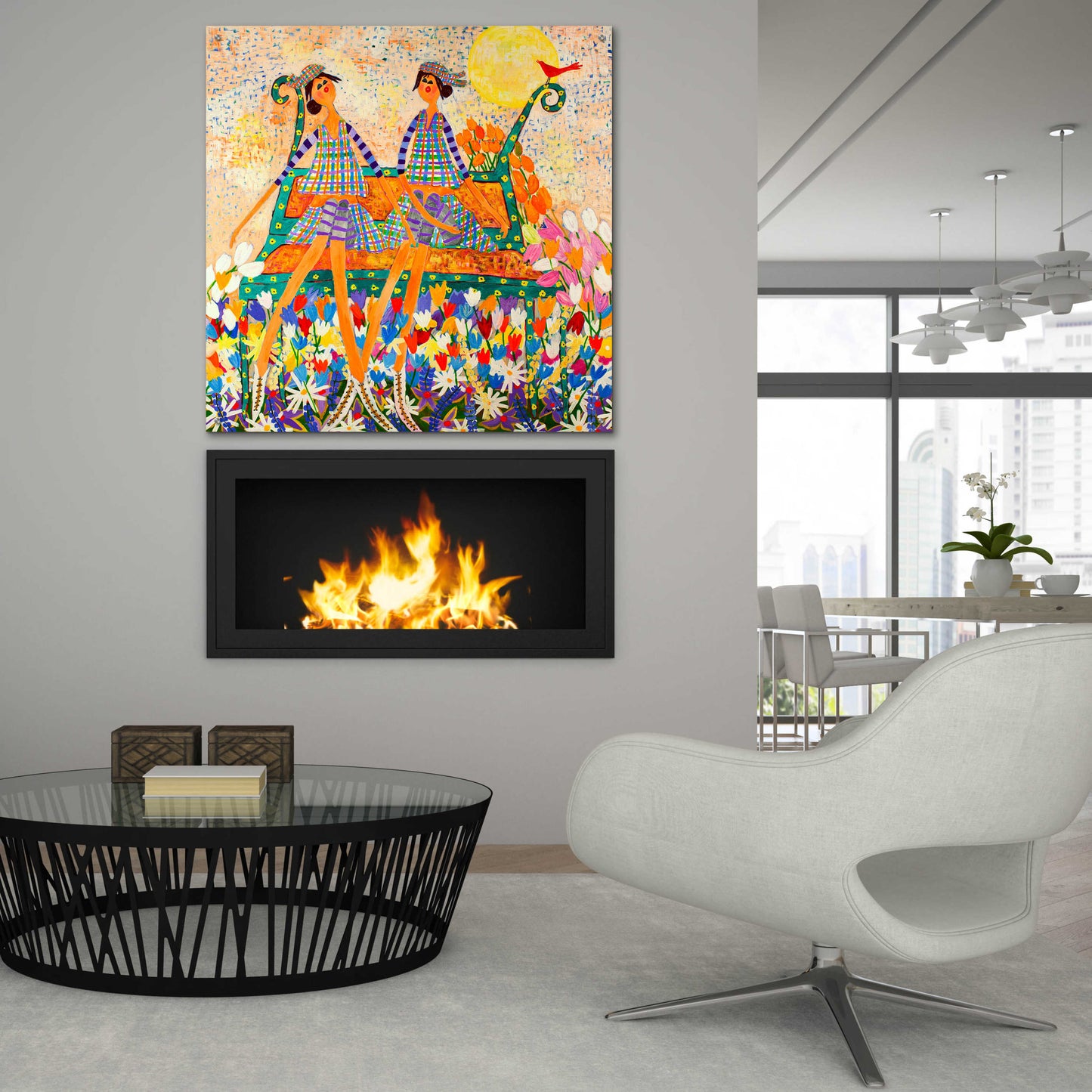 Epic Art 'The Cardinal' by Caroline Benchétrit Acrylic Glass Wall Art,36x36