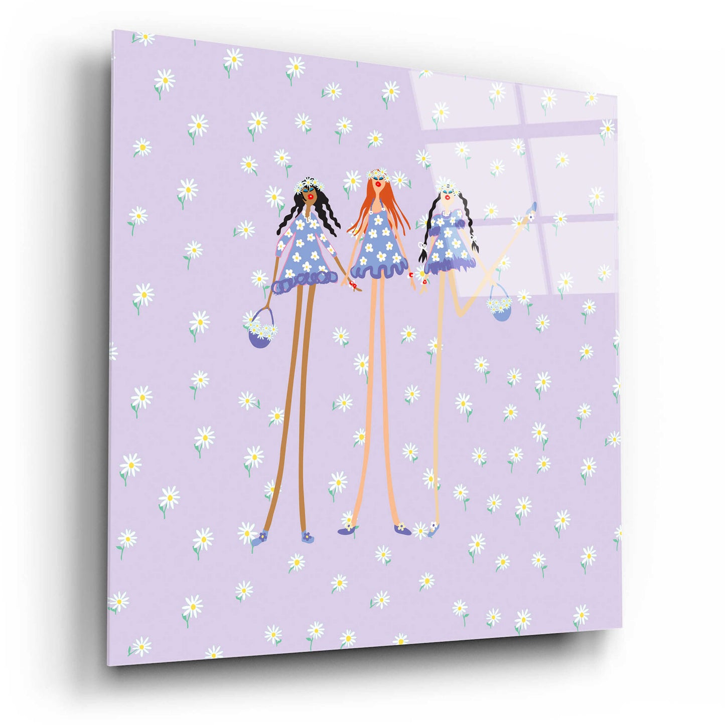 Epic Art 'Flower Girls' by Caroline Benchétrit Acrylic Glass Wall Art,12x12