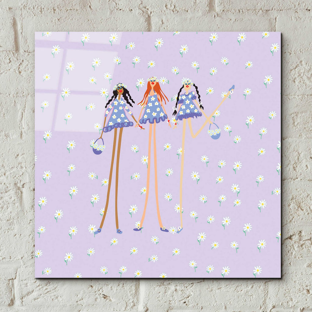 Epic Art 'Flower Girls' by Caroline Benchétrit Acrylic Glass Wall Art,12x12
