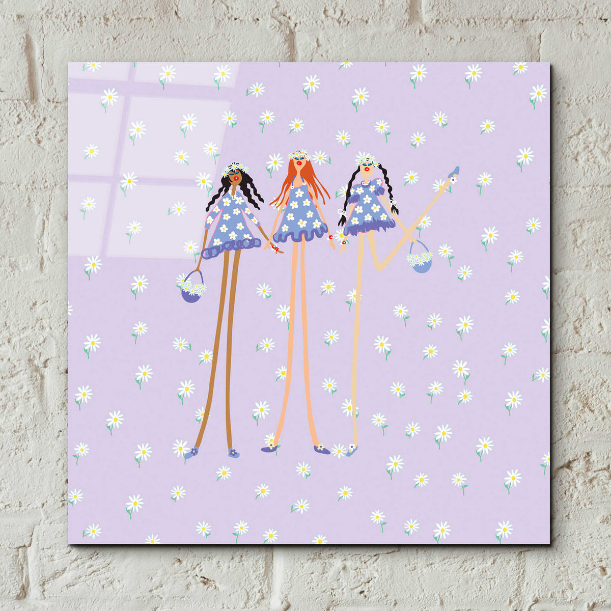 Epic Art 'Flower Girls' by Caroline Benchétrit Acrylic Glass Wall Art,12x12