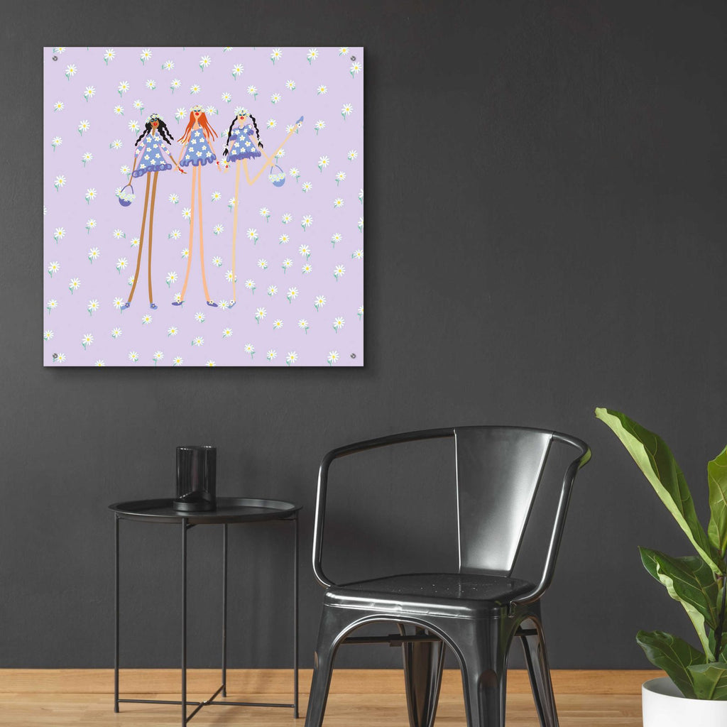 Epic Art 'Flower Girls' by Caroline Benchétrit Acrylic Glass Wall Art,36x36