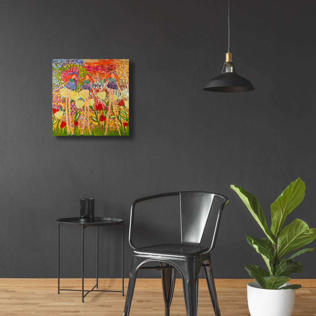 Three Friends by Caroline Benchétrit - 24x24 acrylic wall art in a room