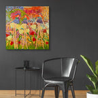 Three Friends by Caroline Benchétrit - 36x36 acrylic wall art in a room