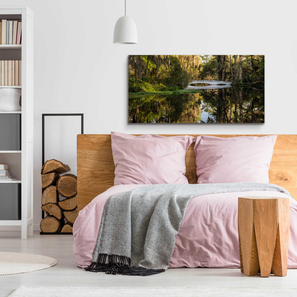 Epic Art 'Long White Bridge' by Daniel Burt Acrylic Glass Wall Art,48x24
