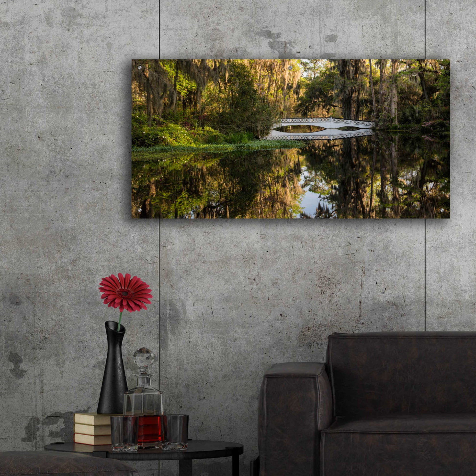 Epic Art 'Long White Bridge' by Daniel Burt Acrylic Glass Wall Art,48x24