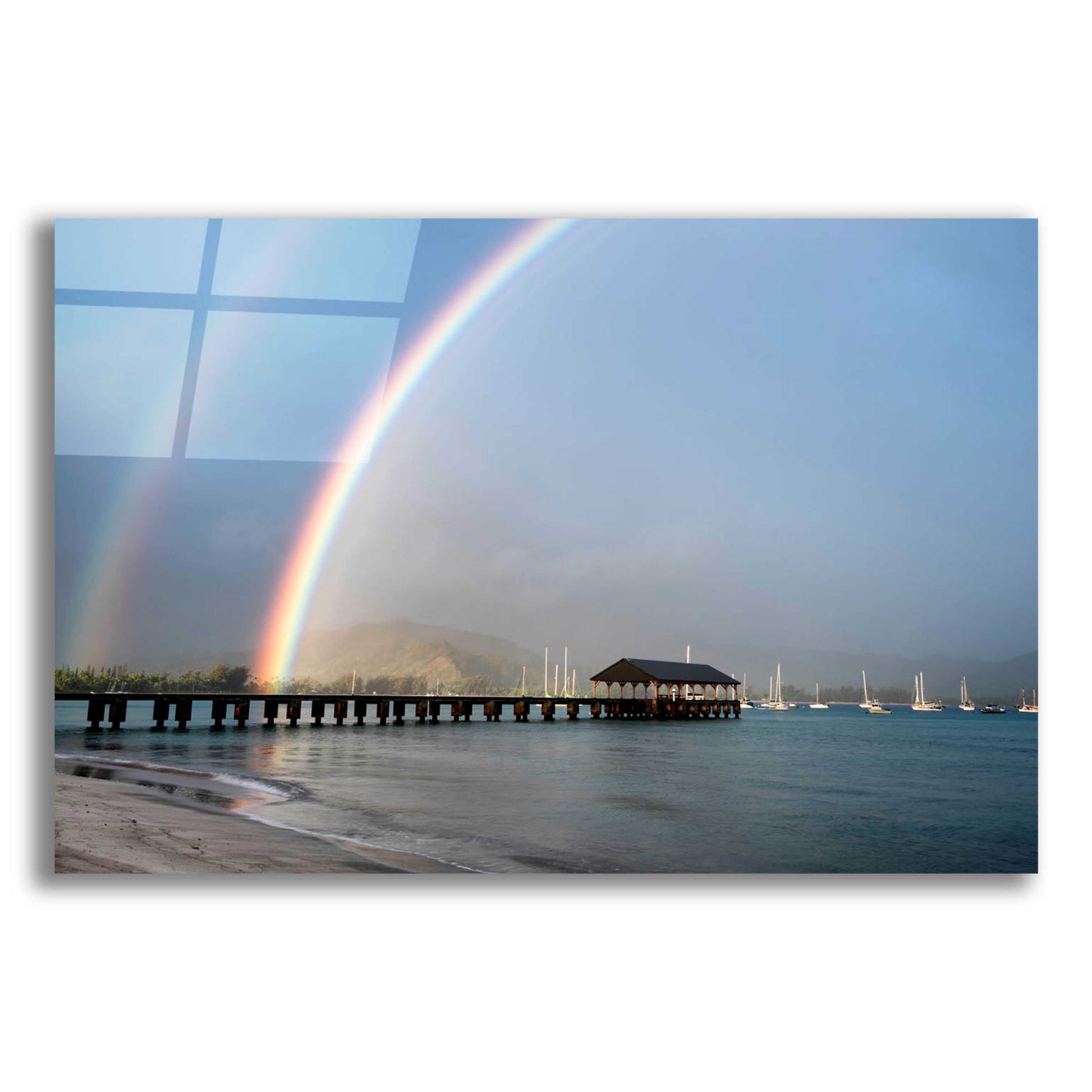 Epic Art 'Rainbows at Hanalei' by Daniel Burt Acrylic Glass Wall Art,24x16