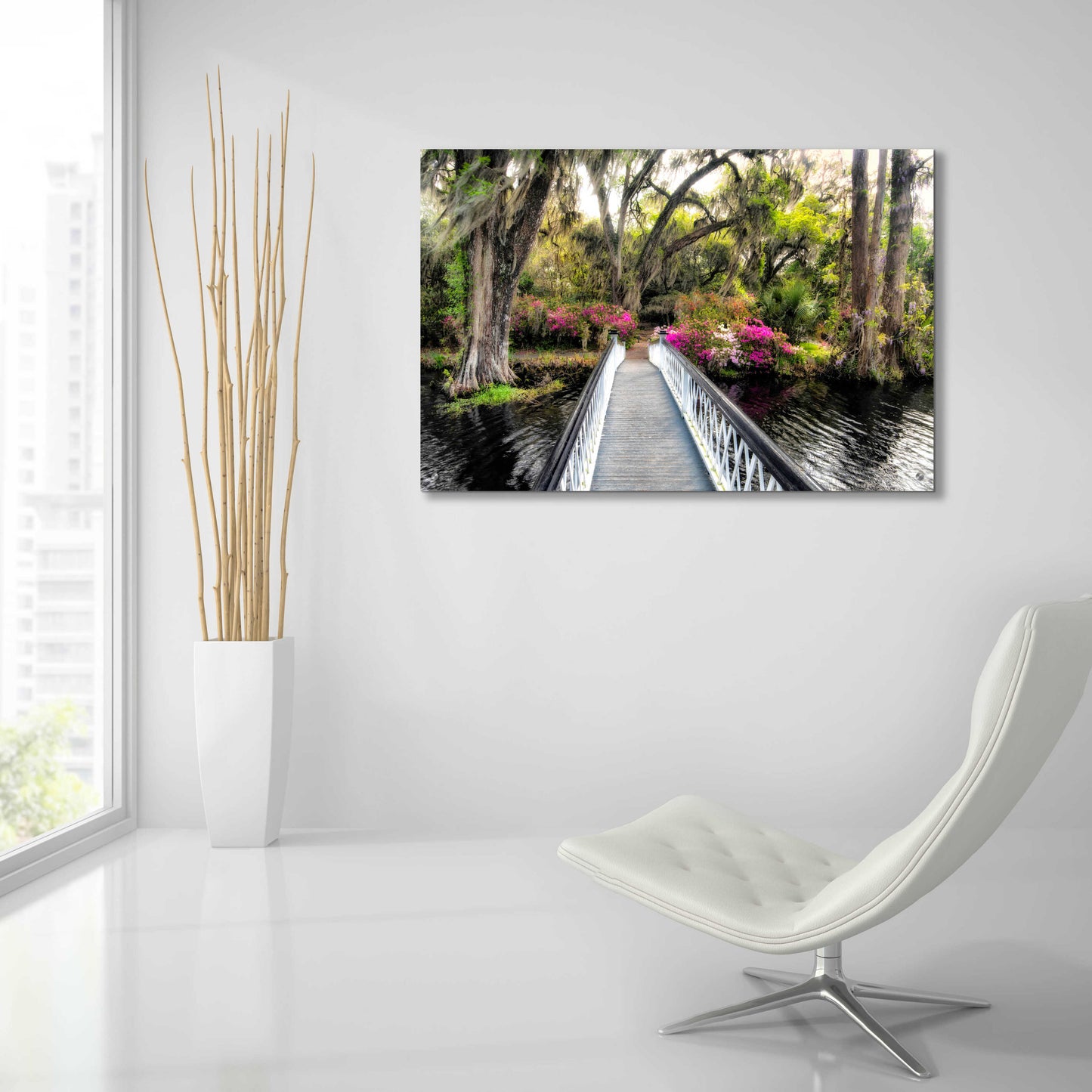 Epic Art 'The Garden Bridge' by Daniel Burt Acrylic Glass Wall Art,36x24