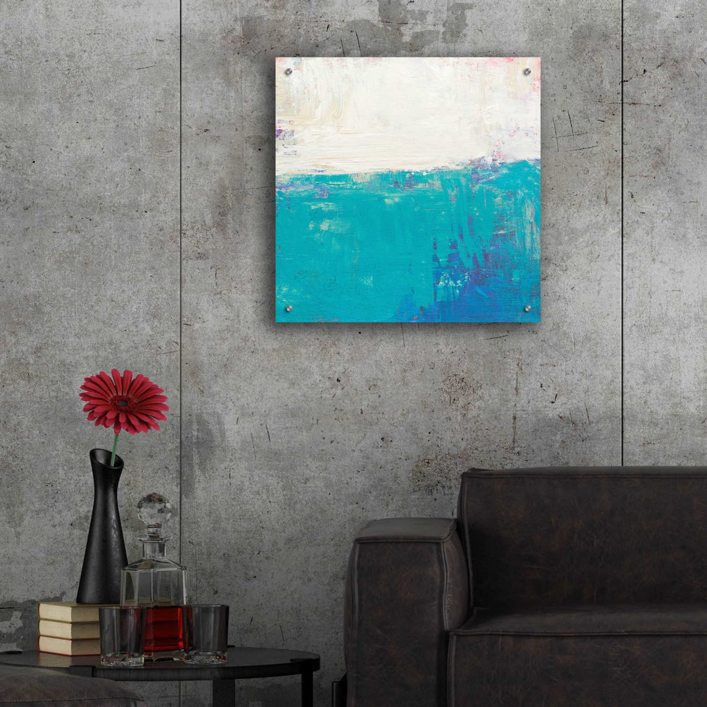 Epic Art 'Aqua White' by Don Bishop Acrylic Glass Wall Art,24x24