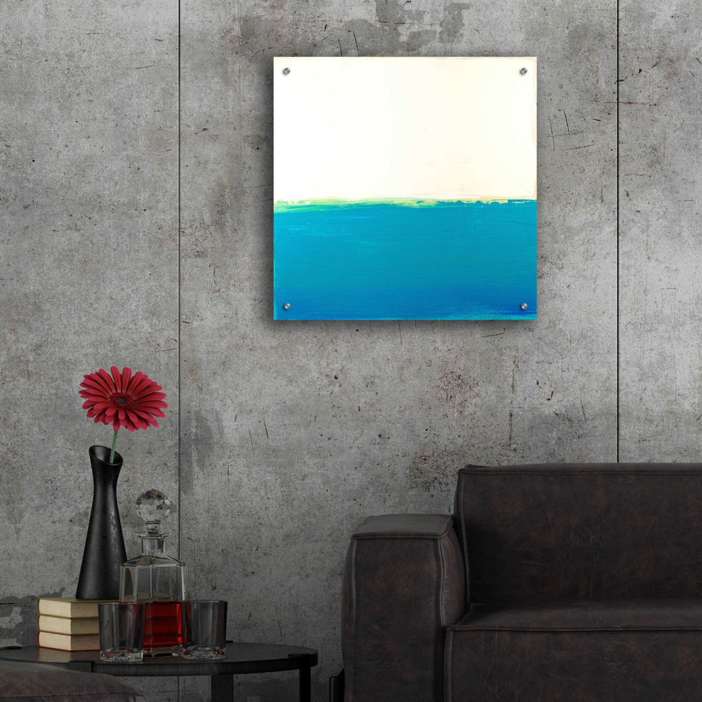 Epic Art 'Turquoise Sea' by Don Bishop Acrylic Glass Wall Art,24x24