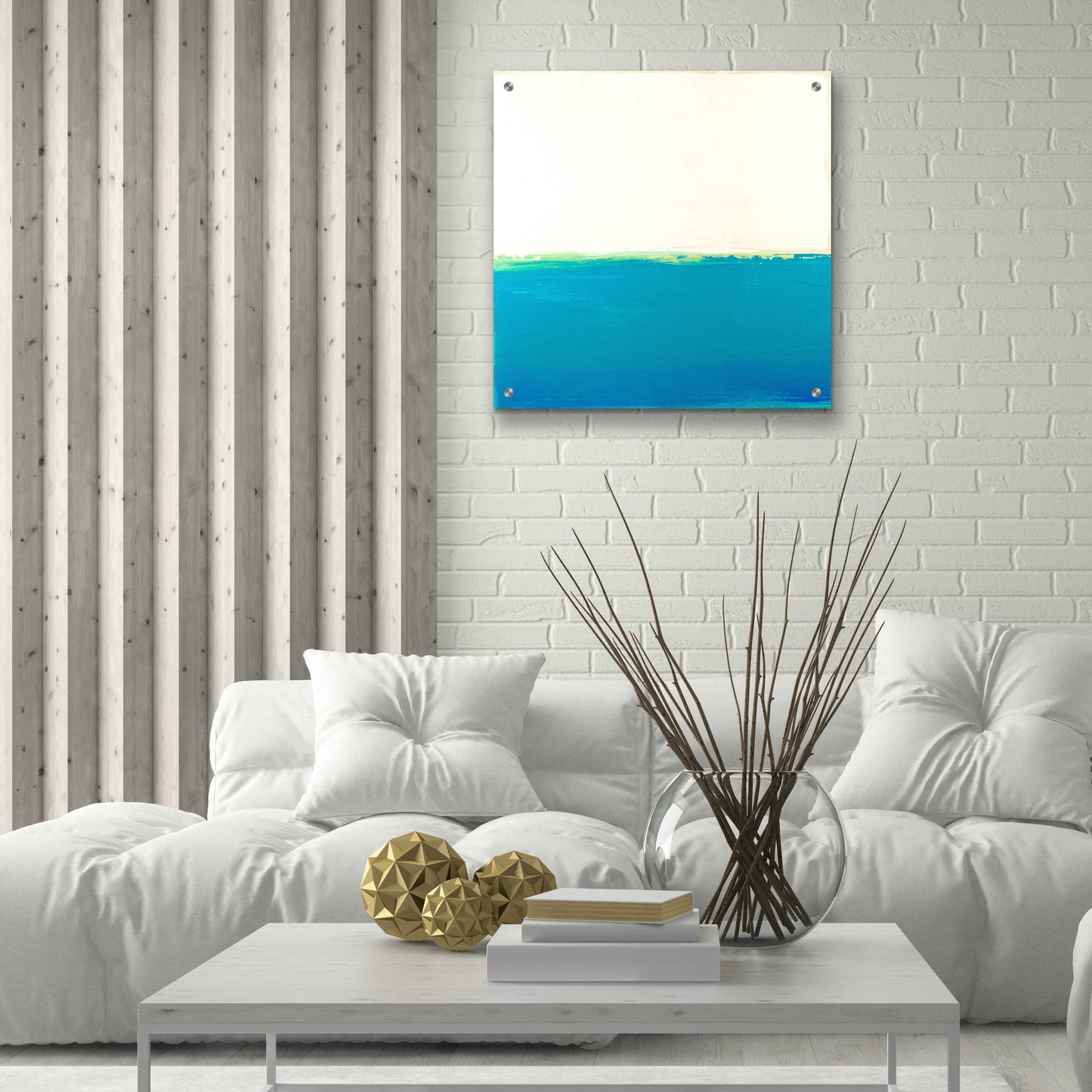 Epic Art 'Turquoise Sea' by Don Bishop Acrylic Glass Wall Art,24x24