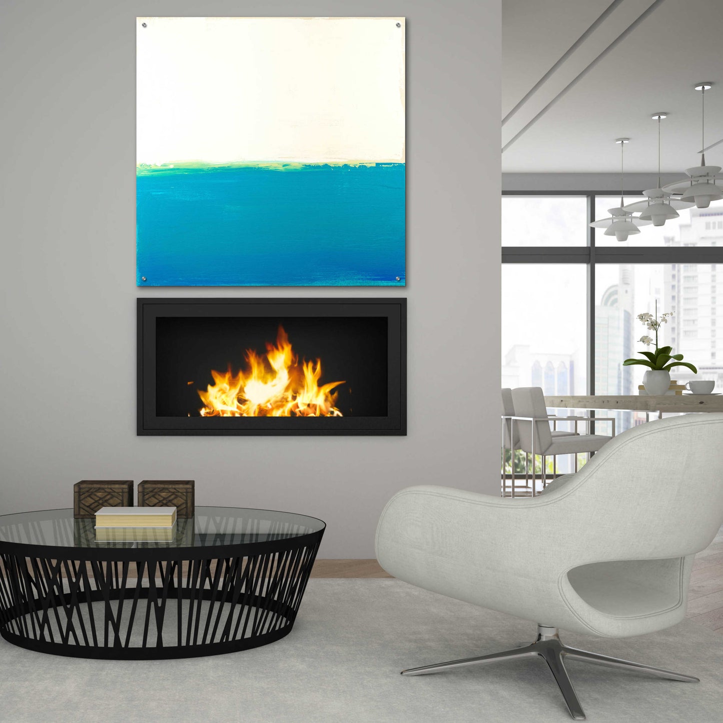 Epic Art 'Turquoise Sea' by Don Bishop Acrylic Glass Wall Art,36x36