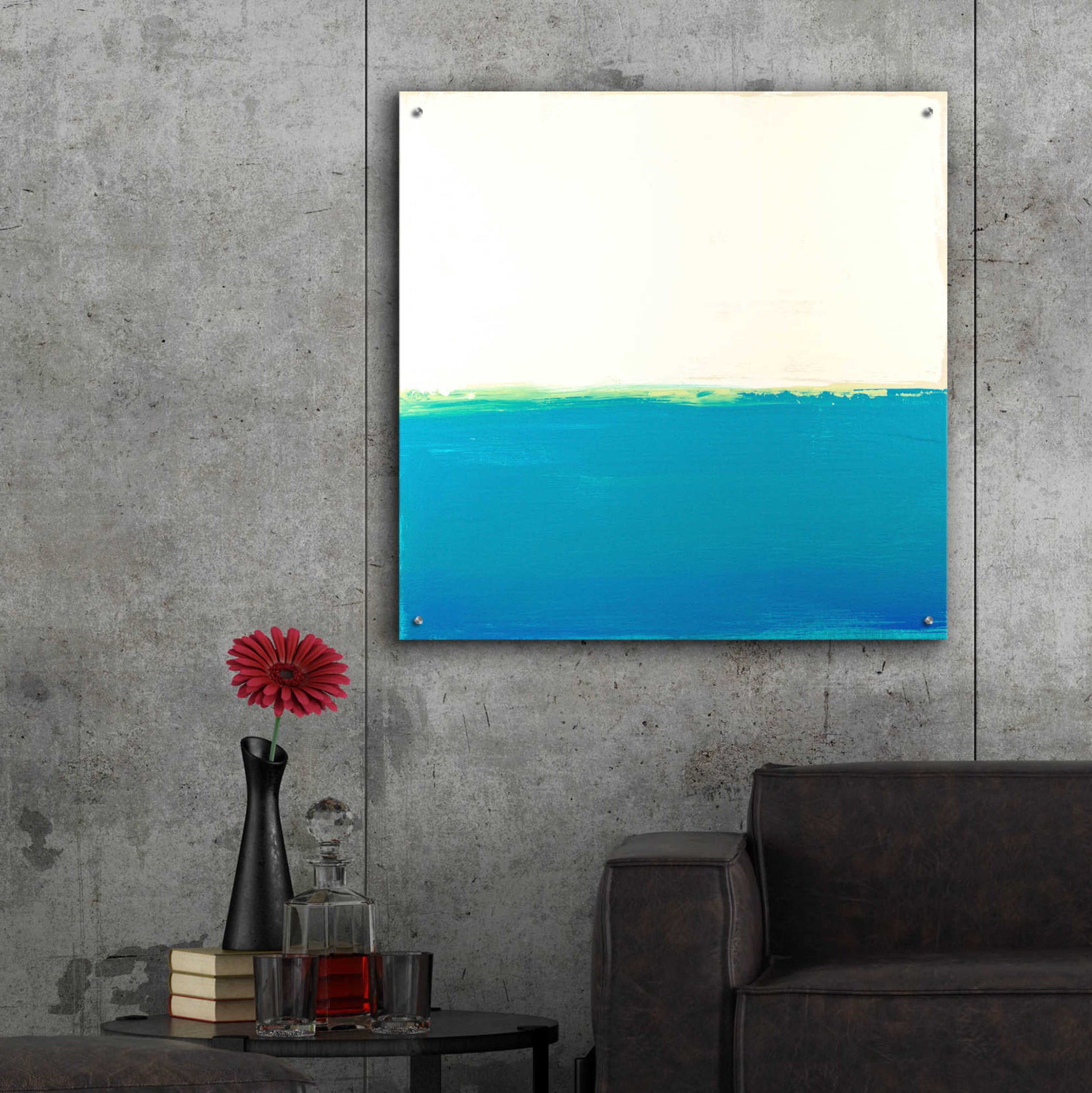 Epic Art 'Turquoise Sea' by Don Bishop Acrylic Glass Wall Art,36x36