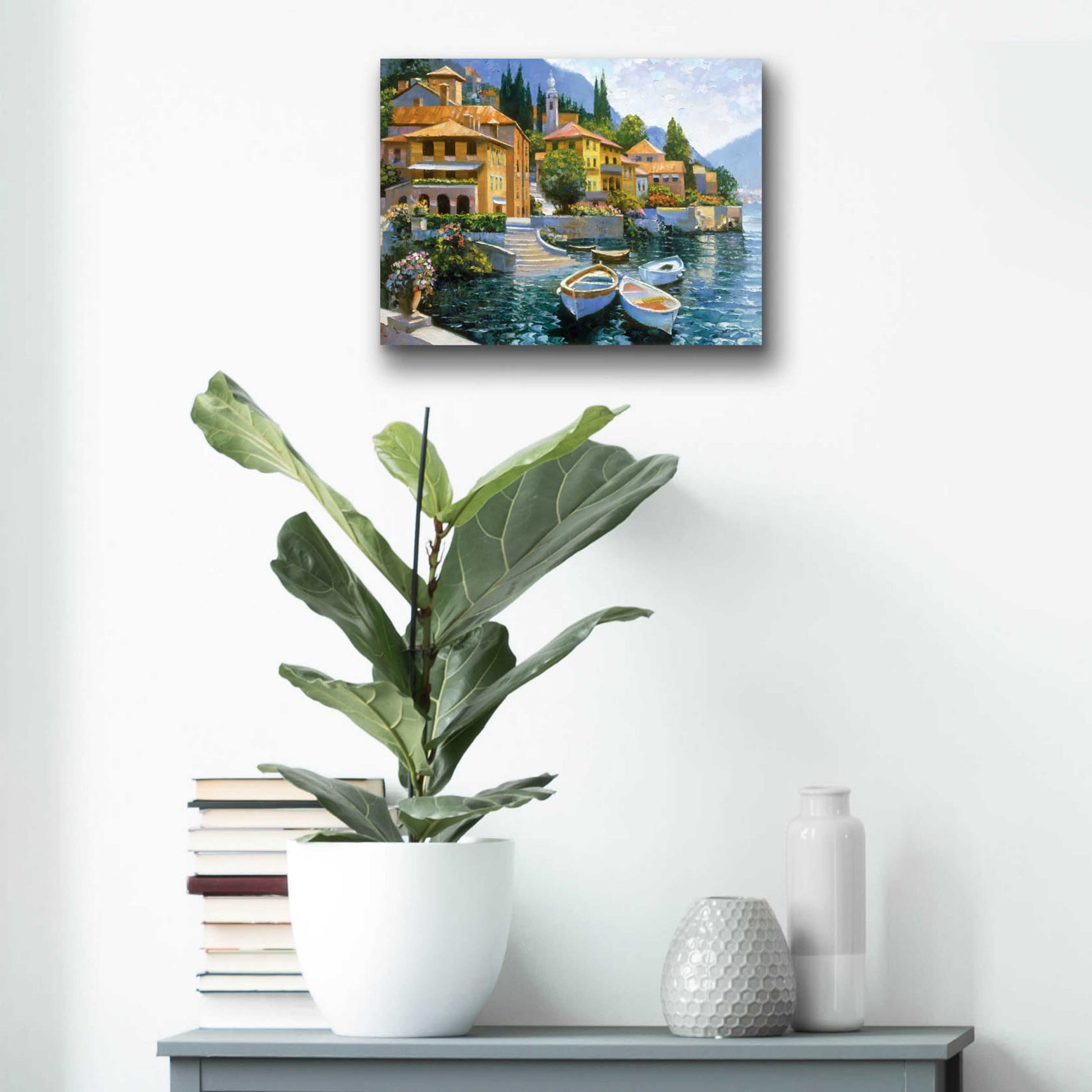 Epic Art 'Lake Como Landing' by Howard Behrens Acrylic Glass Wall Art,16x12