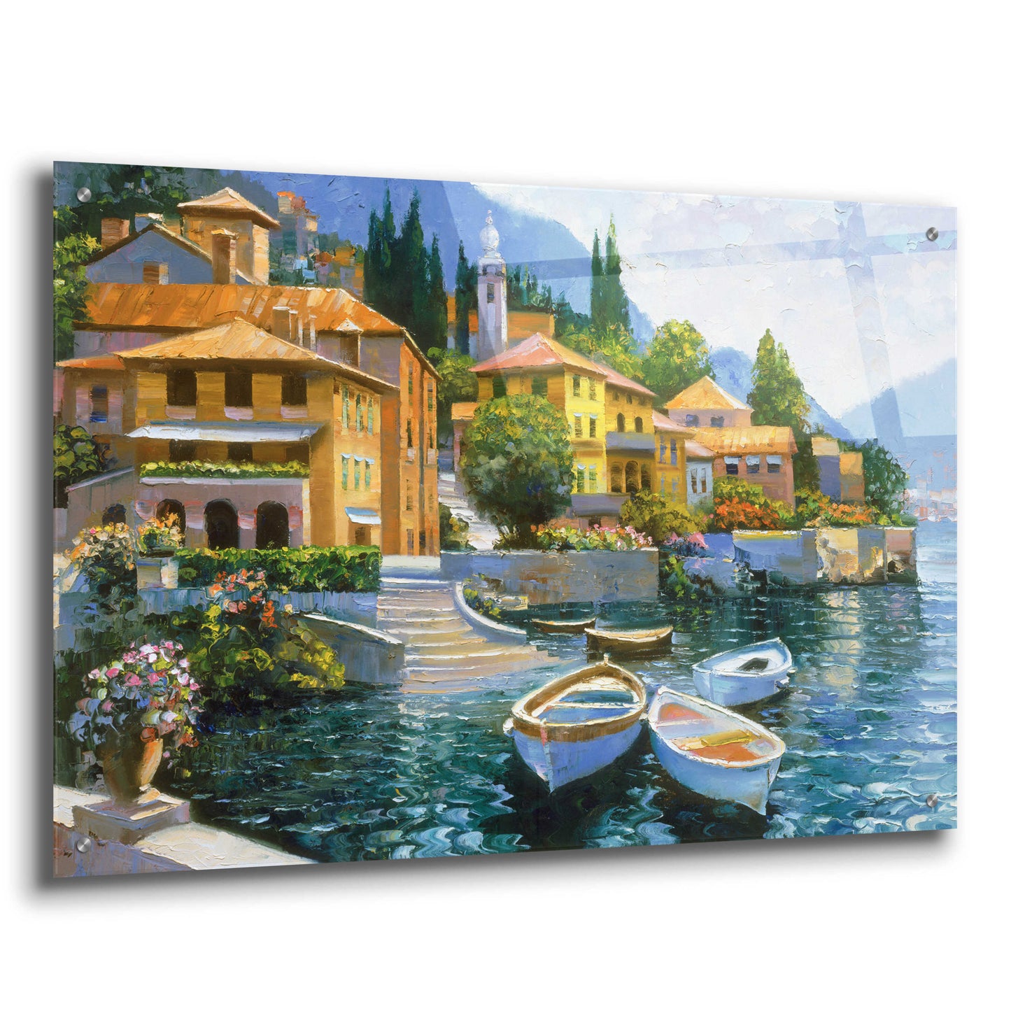 Epic Art 'Lake Como Landing' by Howard Behrens Acrylic Glass Wall Art,36x24