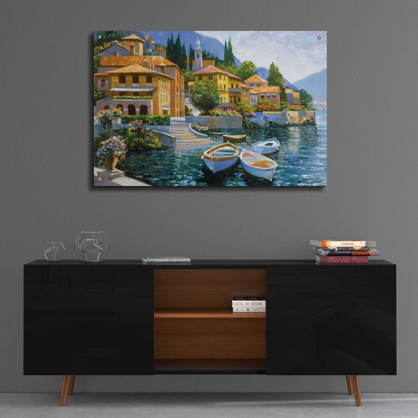 Epic Art 'Lake Como Landing' by Howard Behrens Acrylic Glass Wall Art,36x24