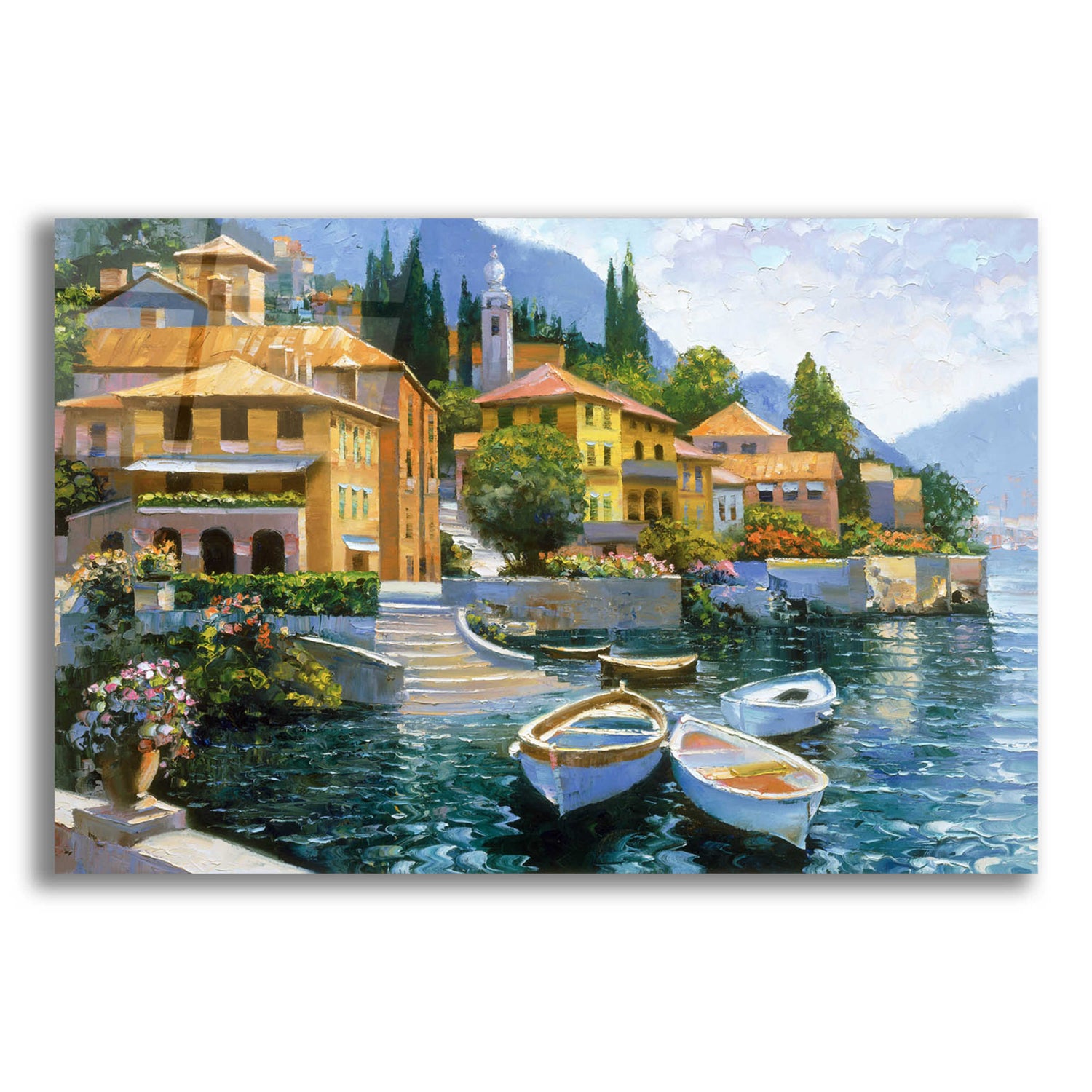 Epic Art 'Lake Como Landing' by Howard Behrens Acrylic Glass Wall Art