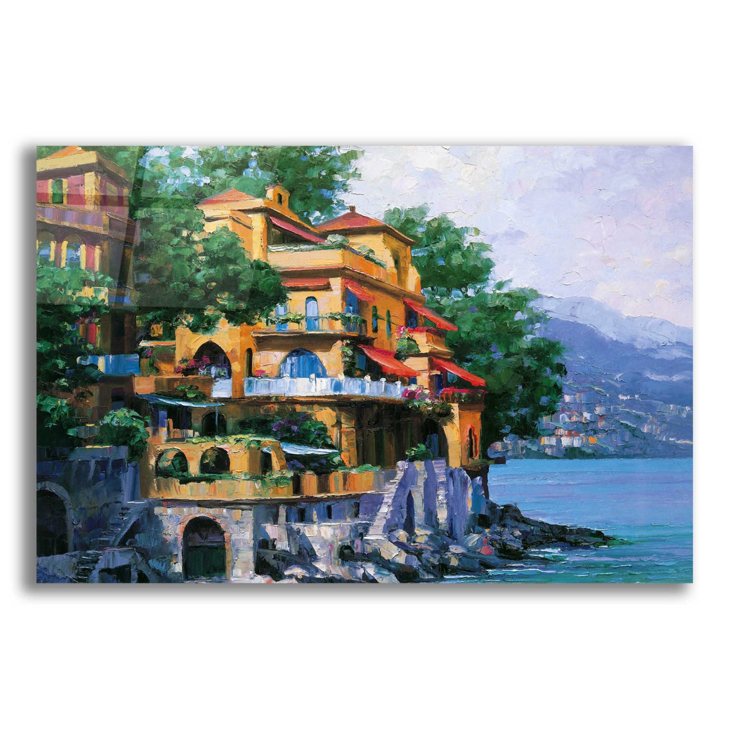 Epic Art 'Portofino Villa' by Howard Behrens Acrylic Glass Wall Art,16x12