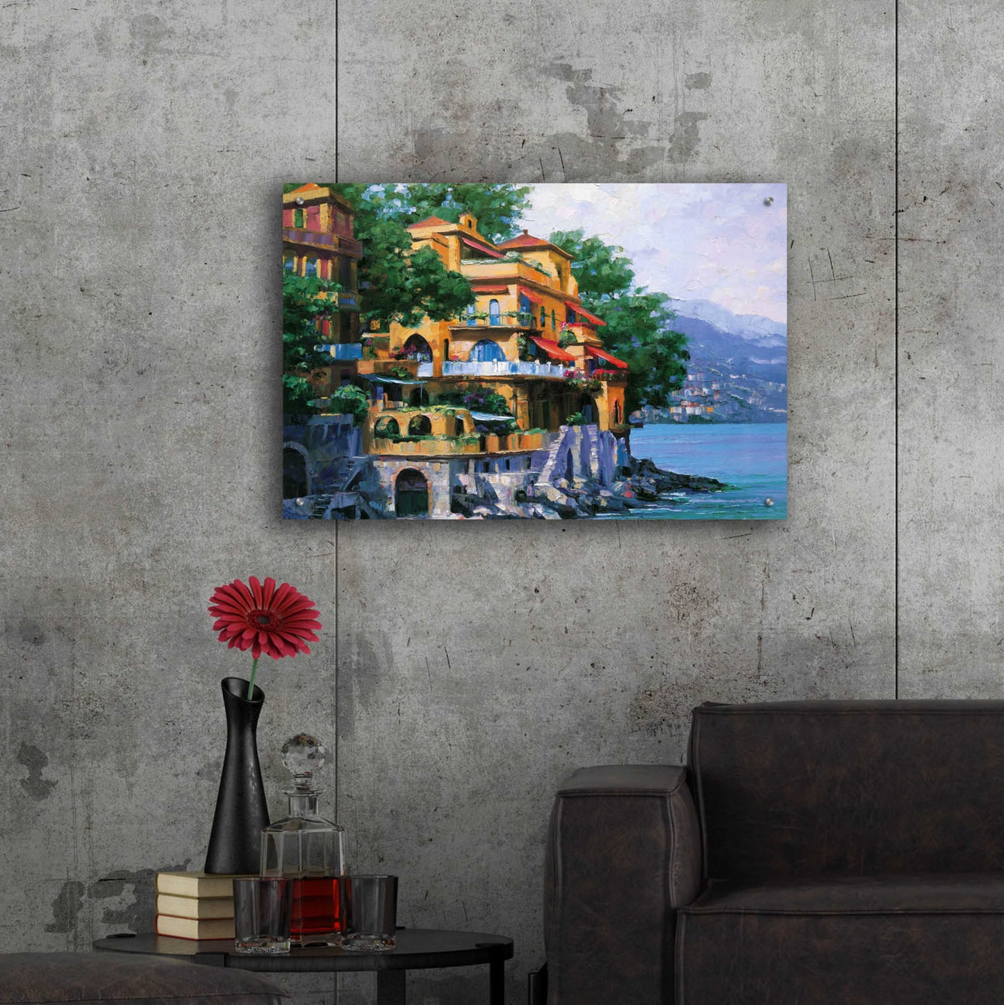 Epic Art 'Portofino Villa' by Howard Behrens Acrylic Glass Wall Art,36x24