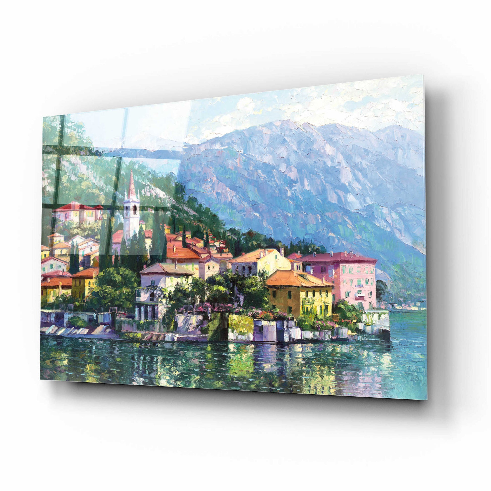 Epic Art 'Reflections of Lake Como' by Howard Behrens Acrylic Glass Wall Art,16x12