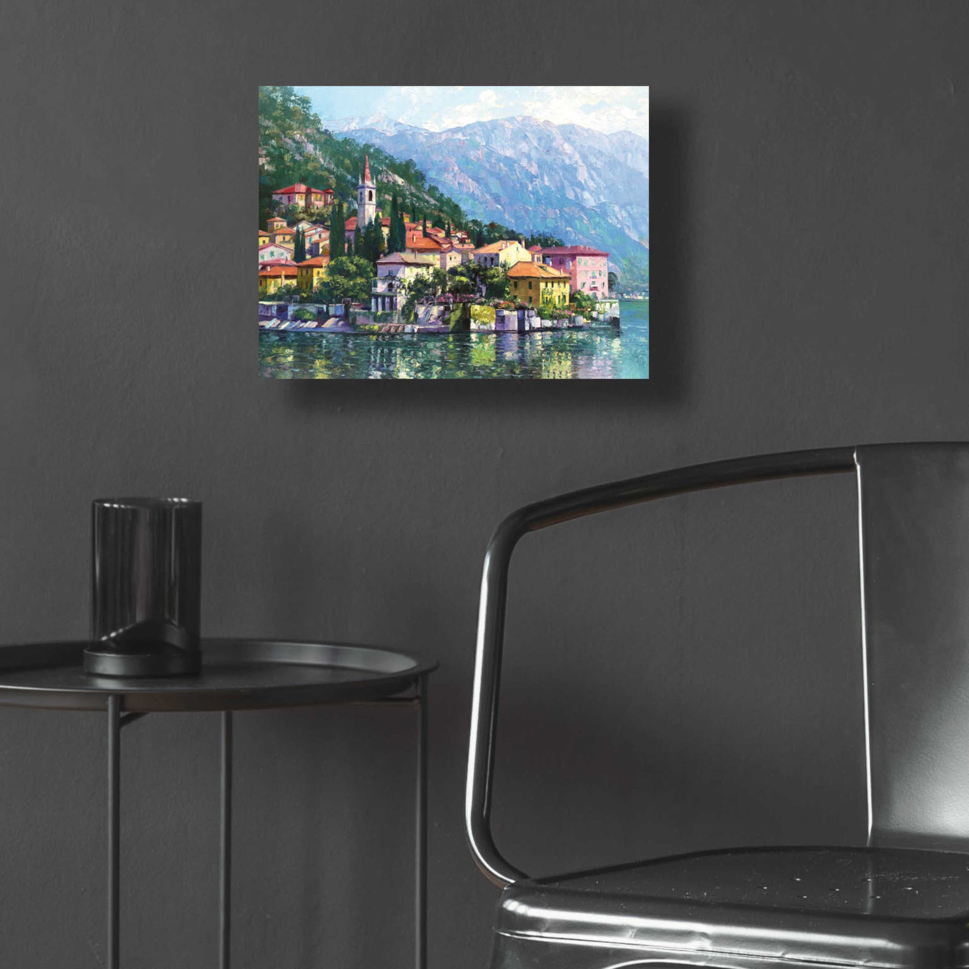 Epic Art 'Reflections of Lake Como' by Howard Behrens Acrylic Glass Wall Art,16x12