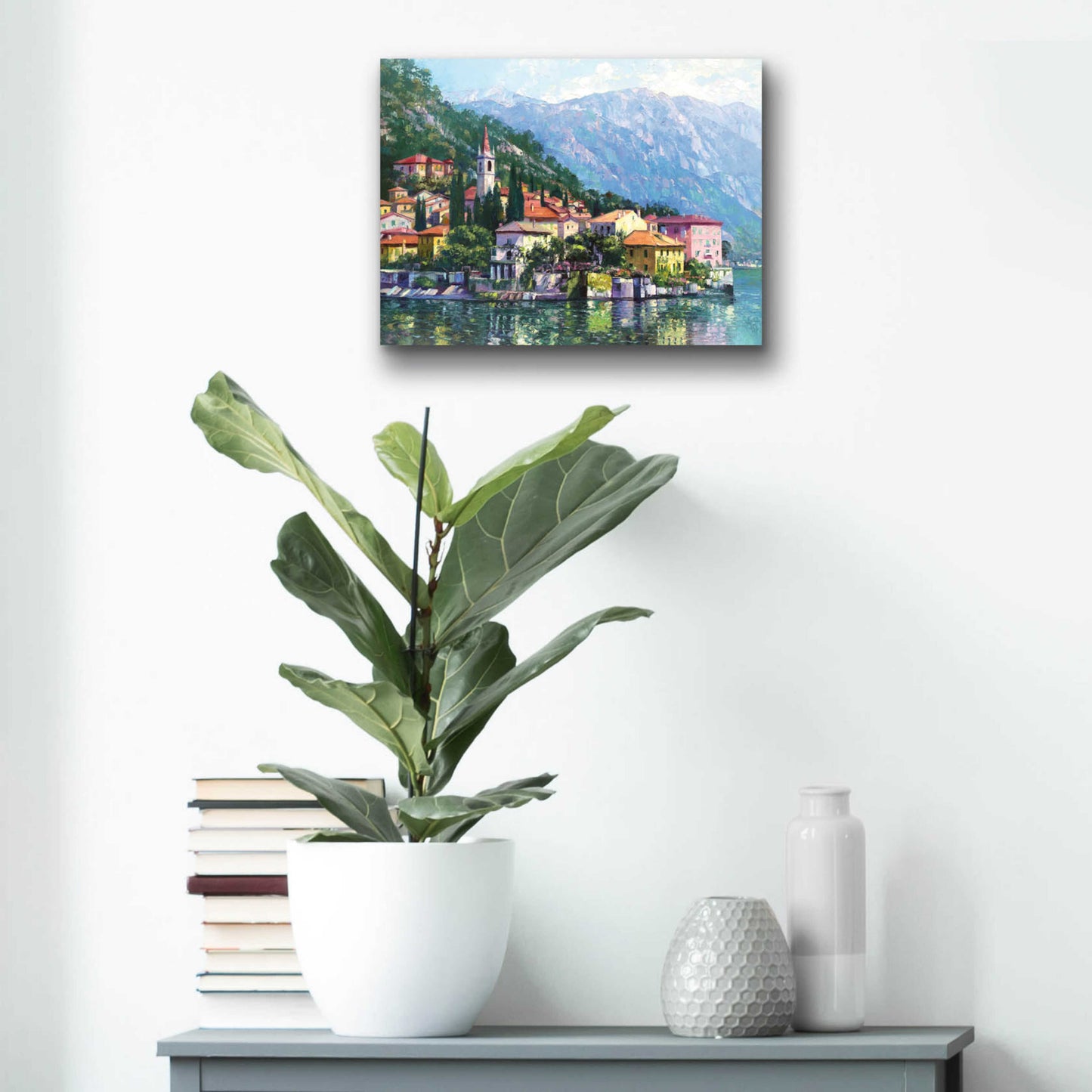 Epic Art 'Reflections of Lake Como' by Howard Behrens Acrylic Glass Wall Art,16x12