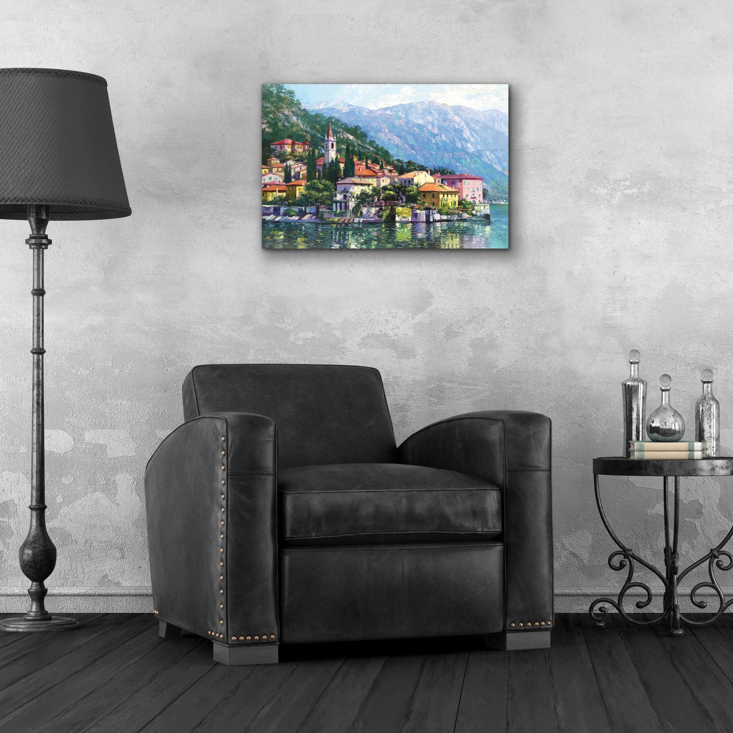 Epic Art 'Reflections of Lake Como' by Howard Behrens Acrylic Glass Wall Art,24x16