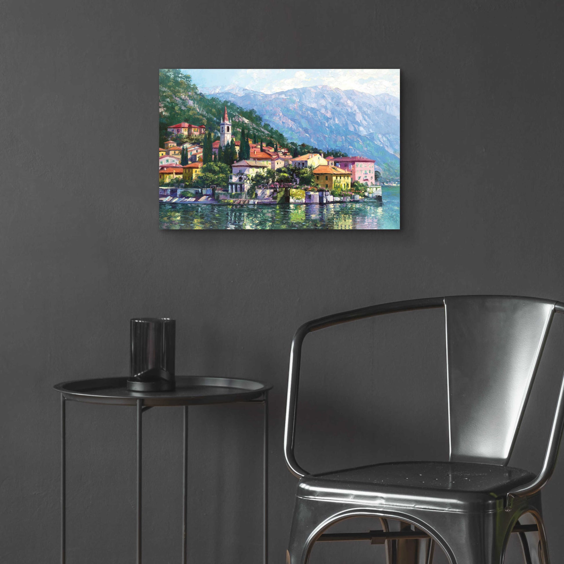 Epic Art 'Reflections of Lake Como' by Howard Behrens Acrylic Glass Wall Art,24x16