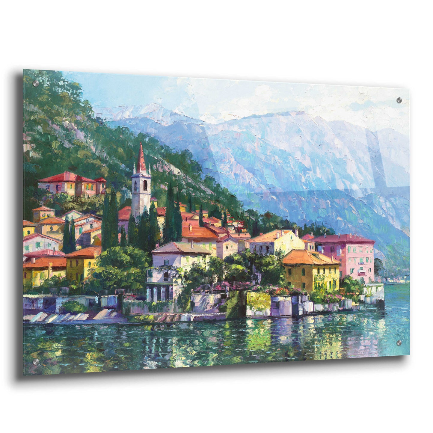 Epic Art 'Reflections of Lake Como' by Howard Behrens Acrylic Glass Wall Art,36x24