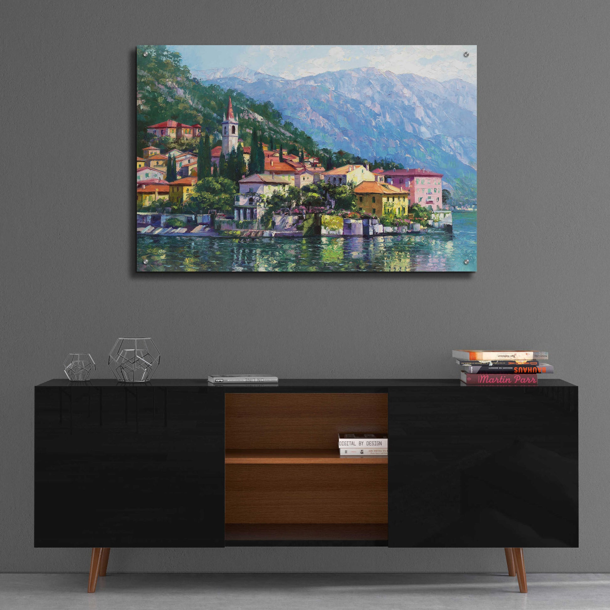 Epic Art 'Reflections of Lake Como' by Howard Behrens Acrylic Glass Wall Art,36x24