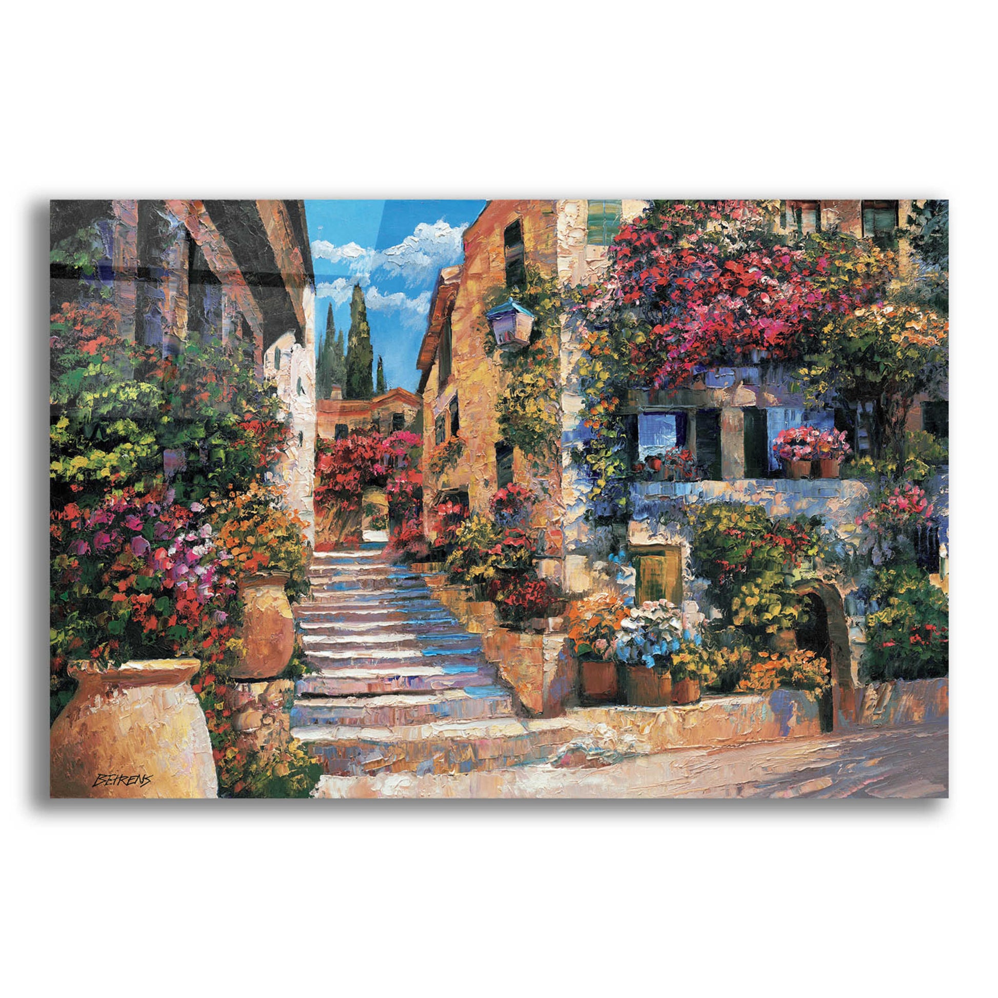 Epic Art 'Riviera Stairs' by Howard Behrens Acrylic Glass Wall Art,24x16