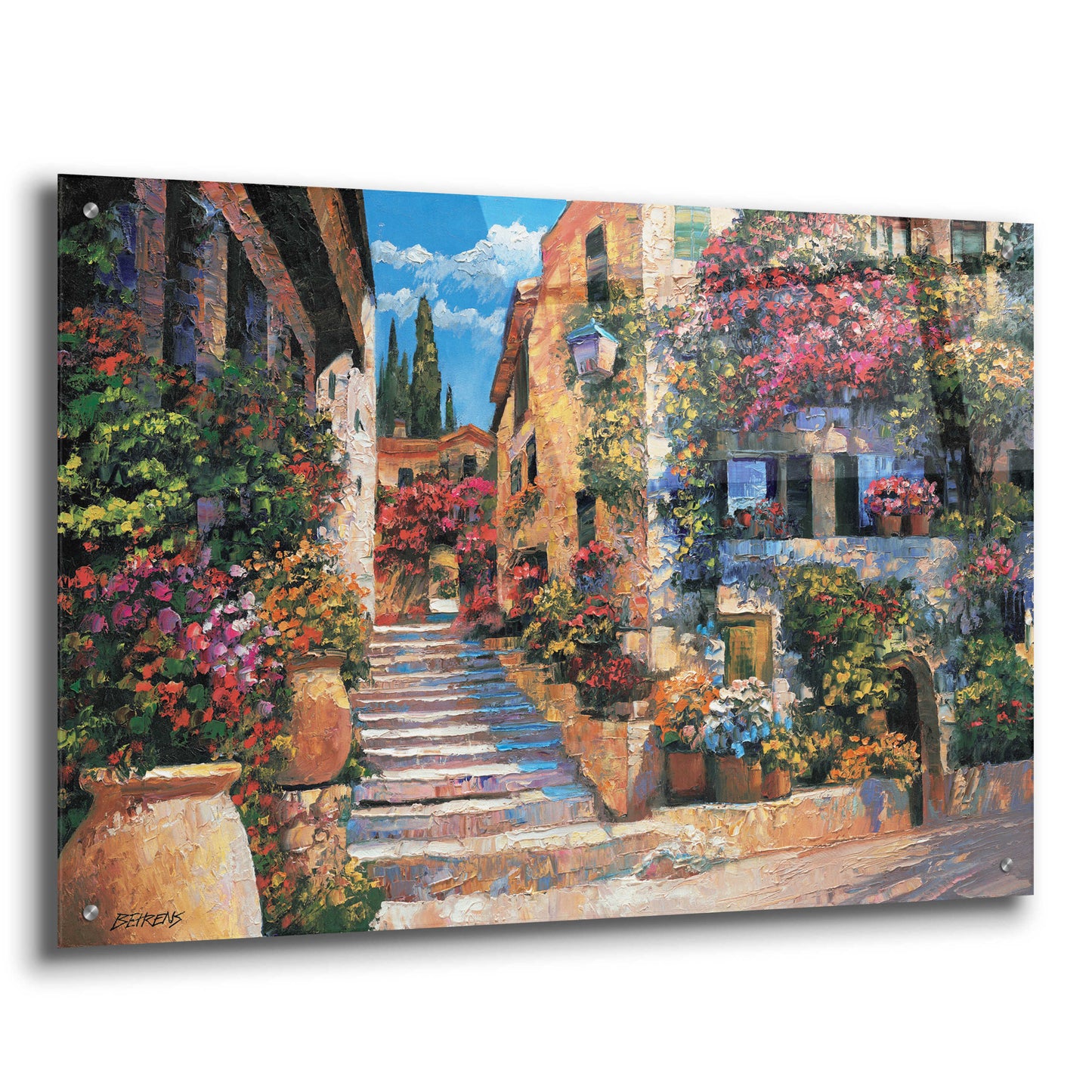 Epic Art 'Riviera Stairs' by Howard Behrens Acrylic Glass Wall Art,36x24