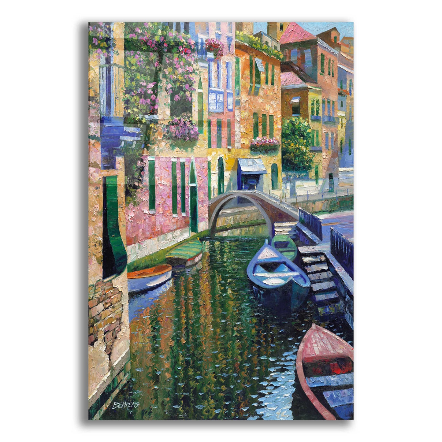 Epic Art 'Romantic Canal' by Howard Behrens Acrylic Glass Wall Art,12x16