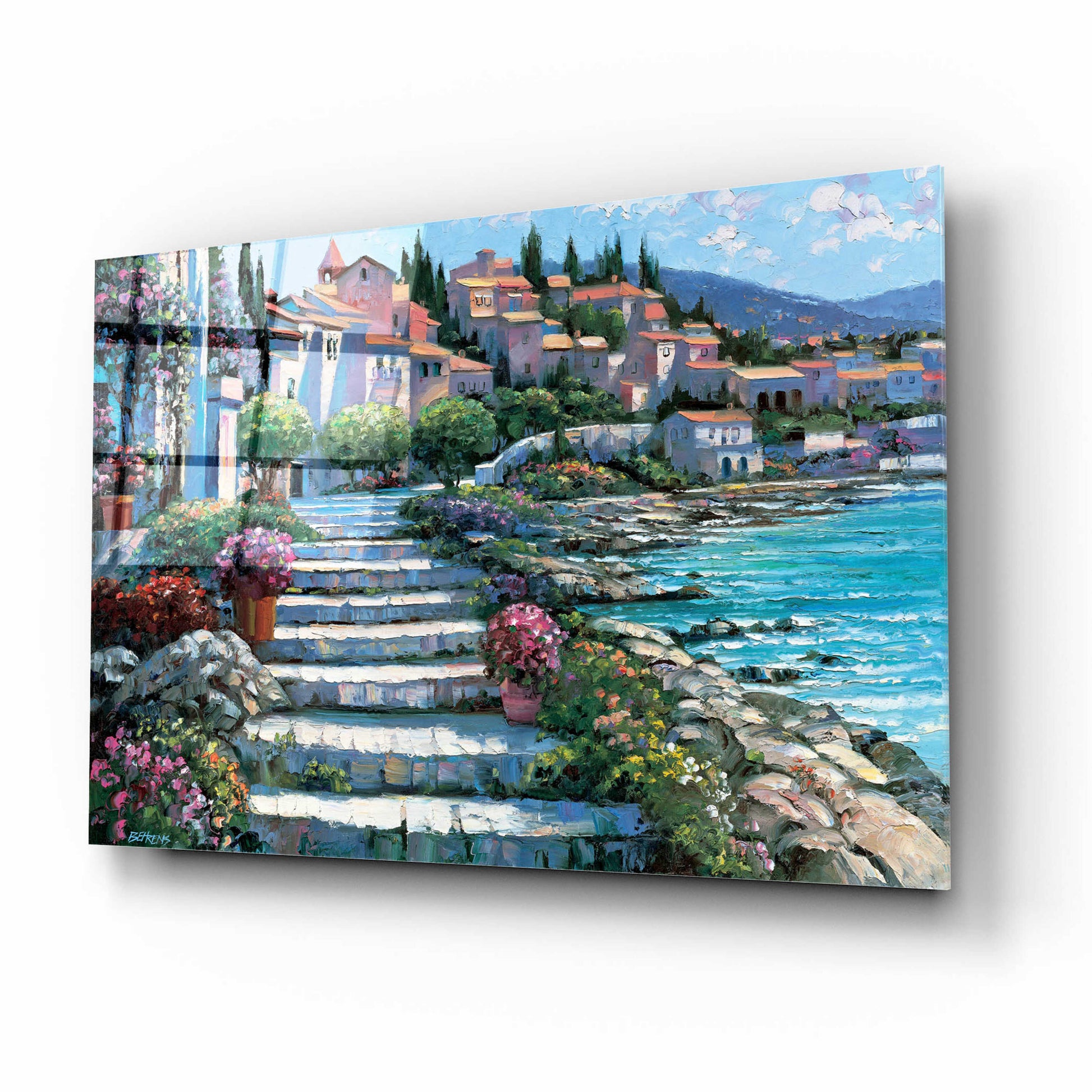 Epic Art 'Steps of St. Tropez' by Howard Behrens Acrylic Glass Wall Art,16x12