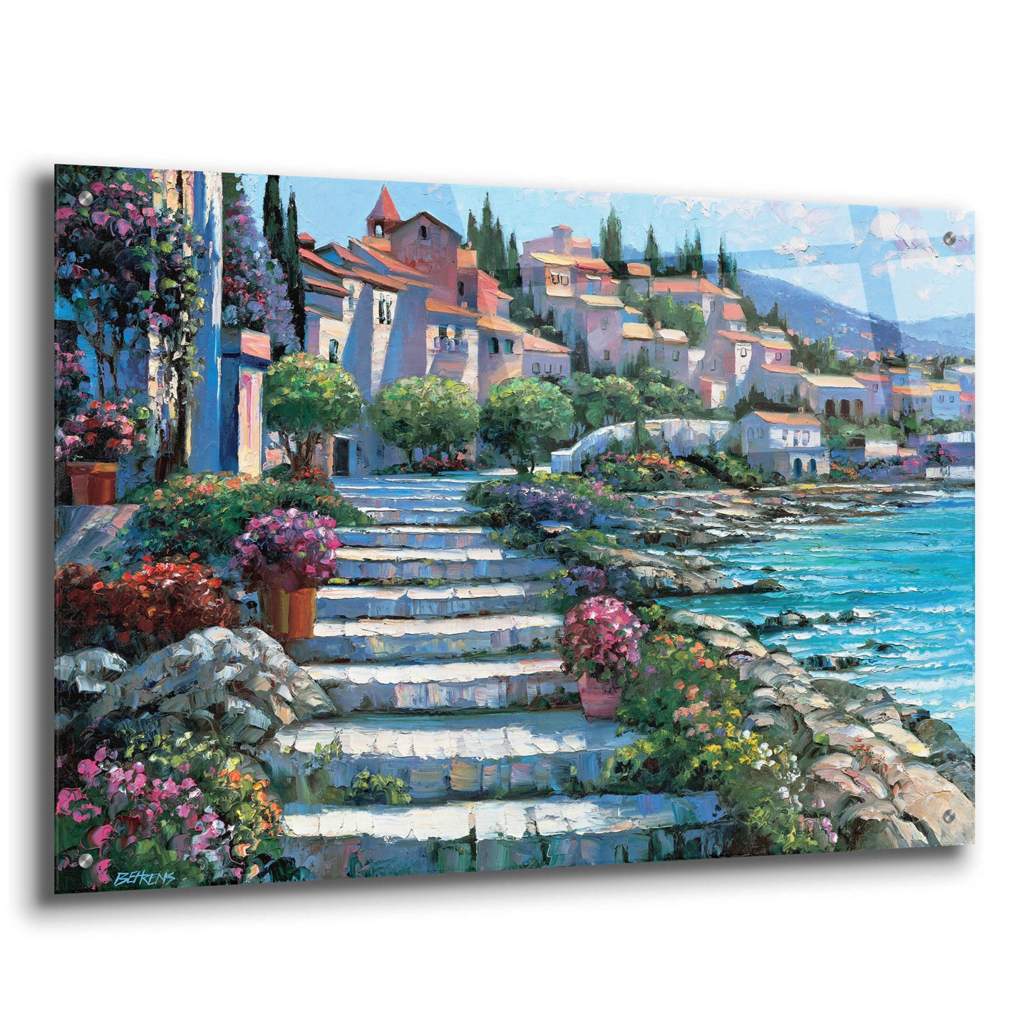 Epic Art 'Steps of St. Tropez' by Howard Behrens Acrylic Glass Wall Art,36x24