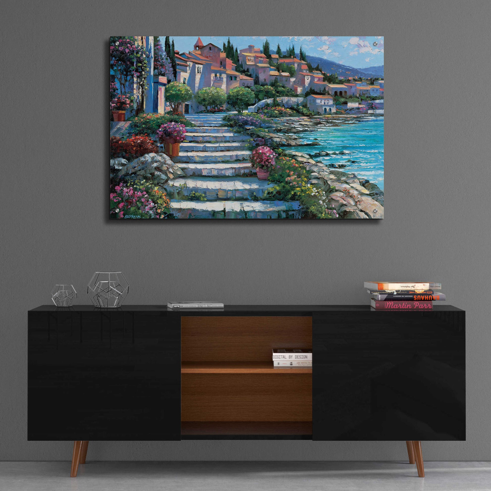 Epic Art 'Steps of St. Tropez' by Howard Behrens Acrylic Glass Wall Art,36x24